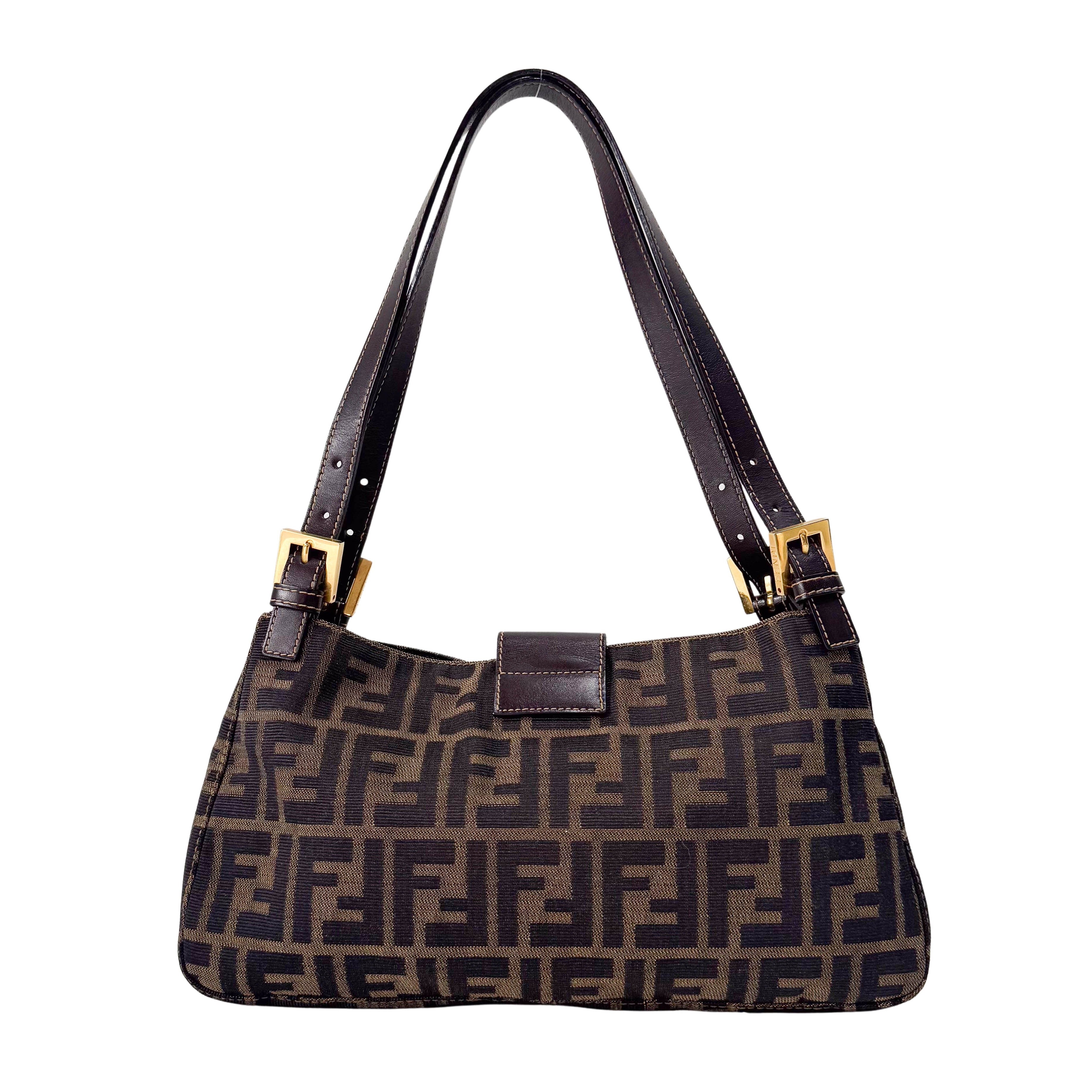 Zucca Brown Canvas Shoulder Bag