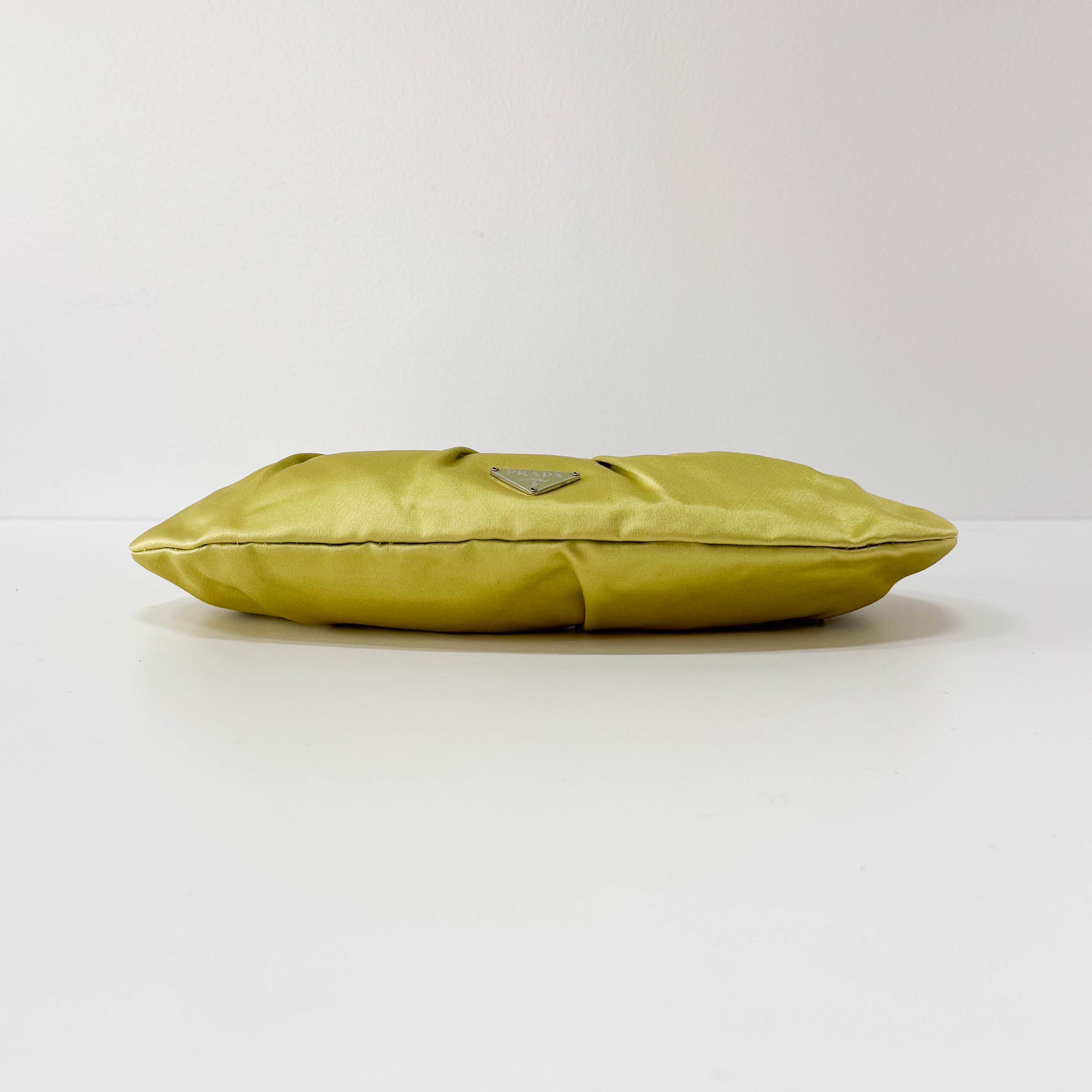 Satin Green Hobo Shoulder Bag