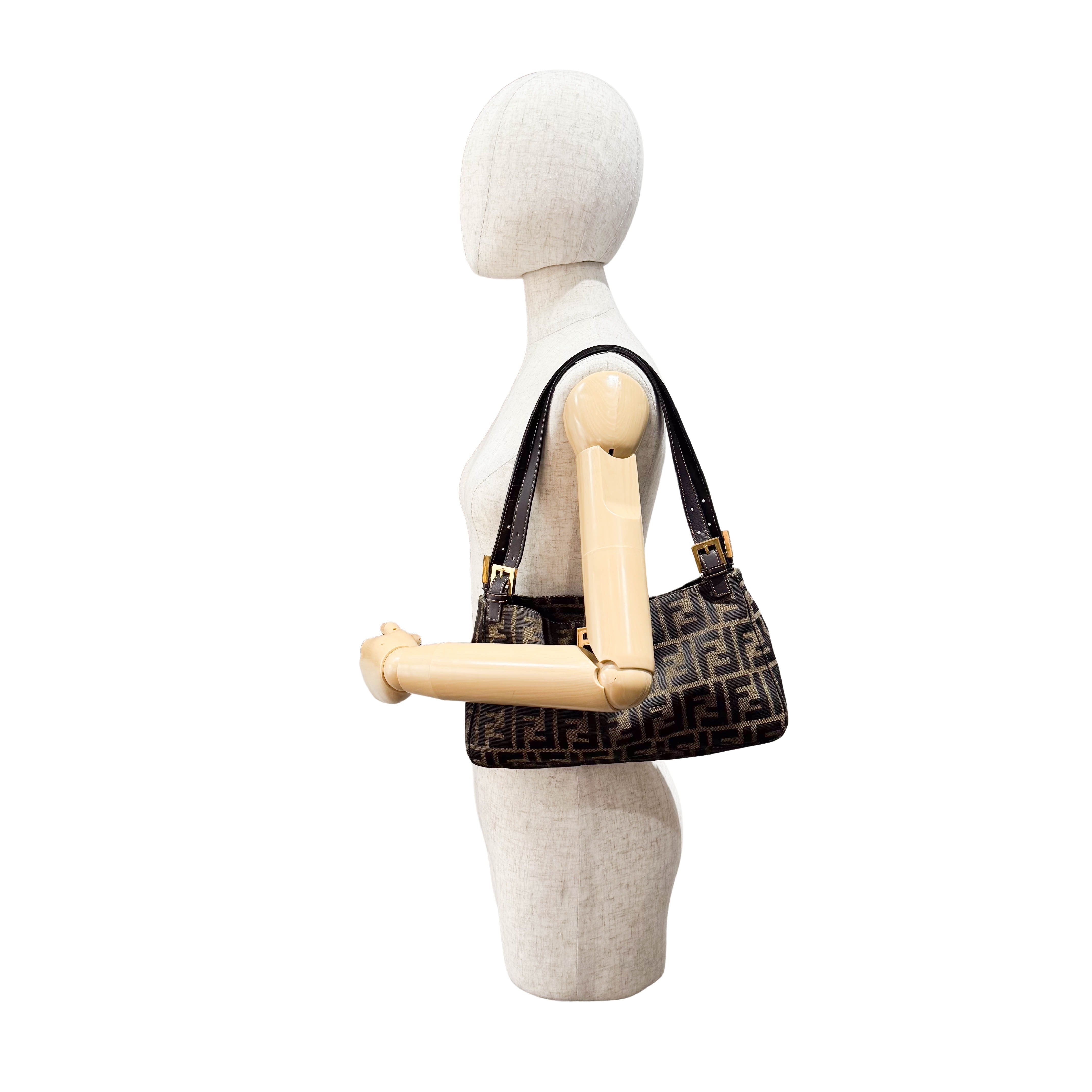 Zucca Brown Canvas Shoulder Bag