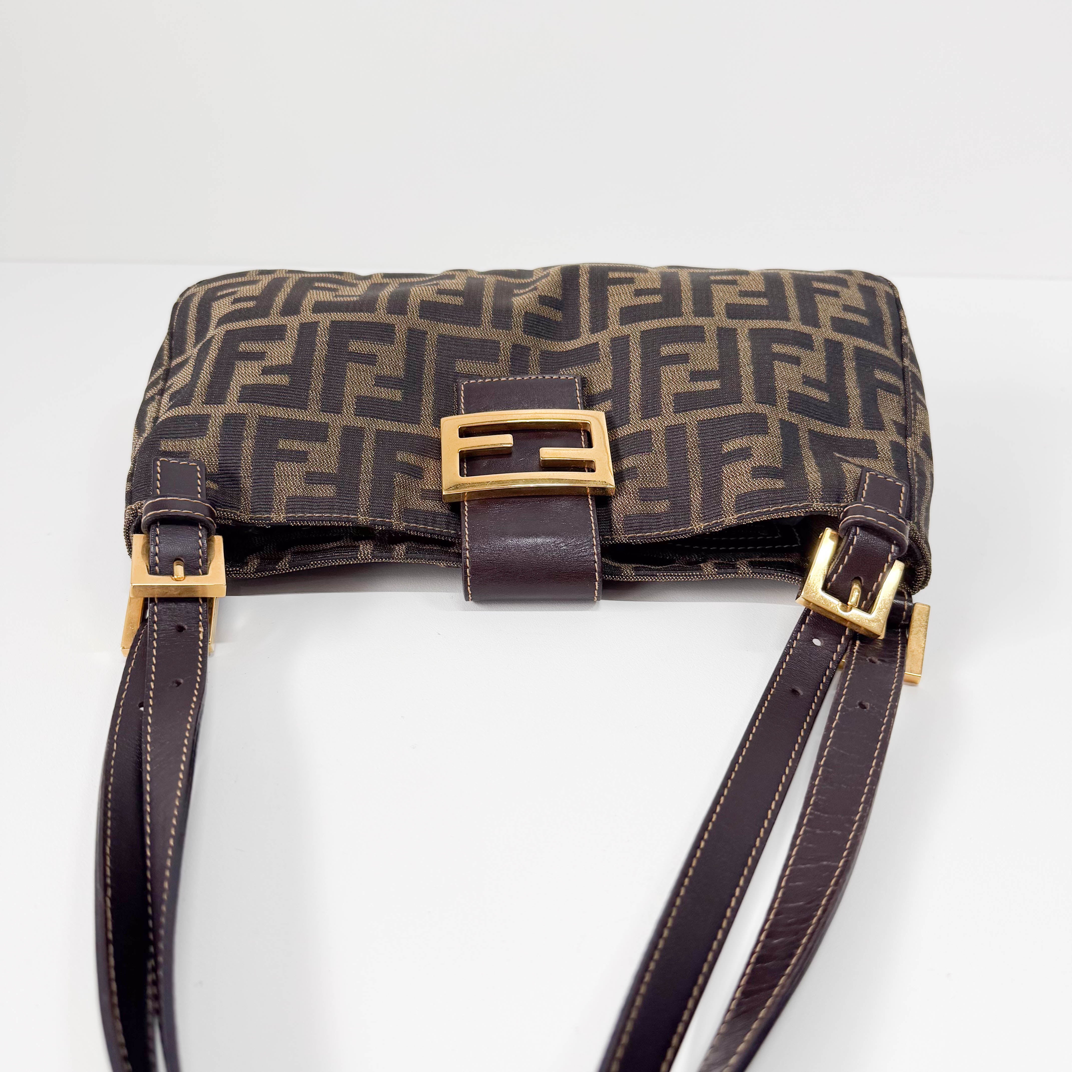 Zucca Brown Canvas Shoulder Bag