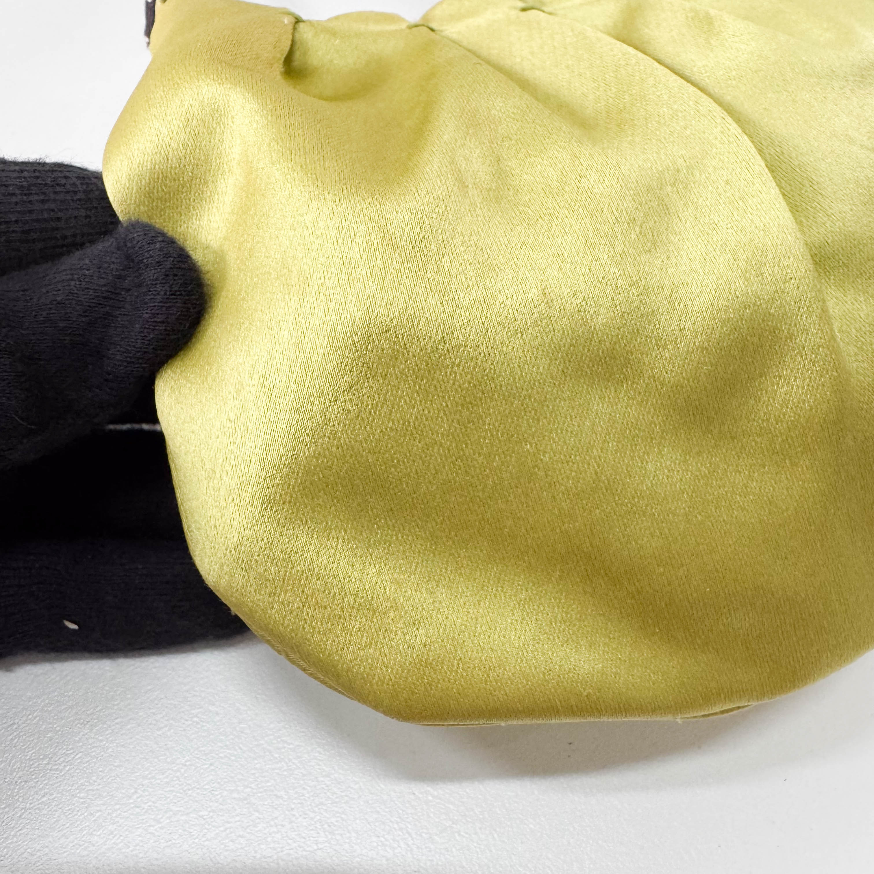 Satin Green Hobo Shoulder Bag