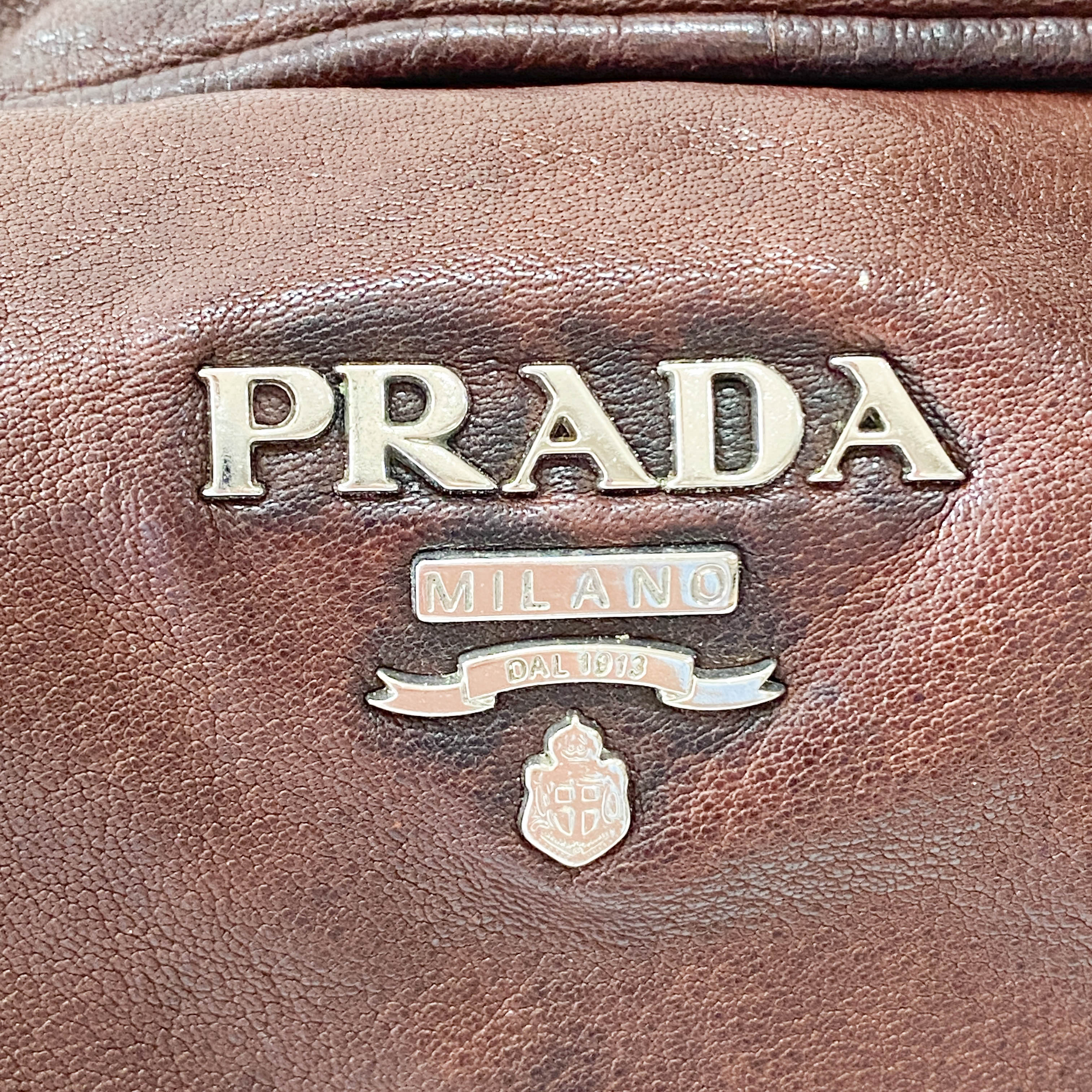 Brown Aged Calf Shoulder Bag