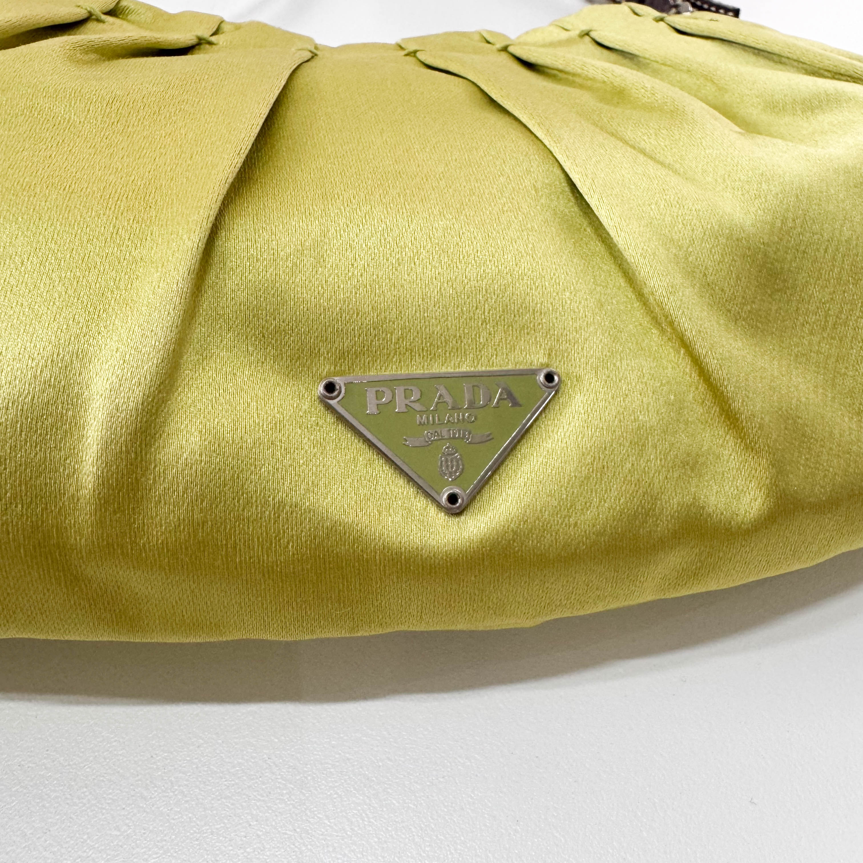 Satin Green Hobo Shoulder Bag