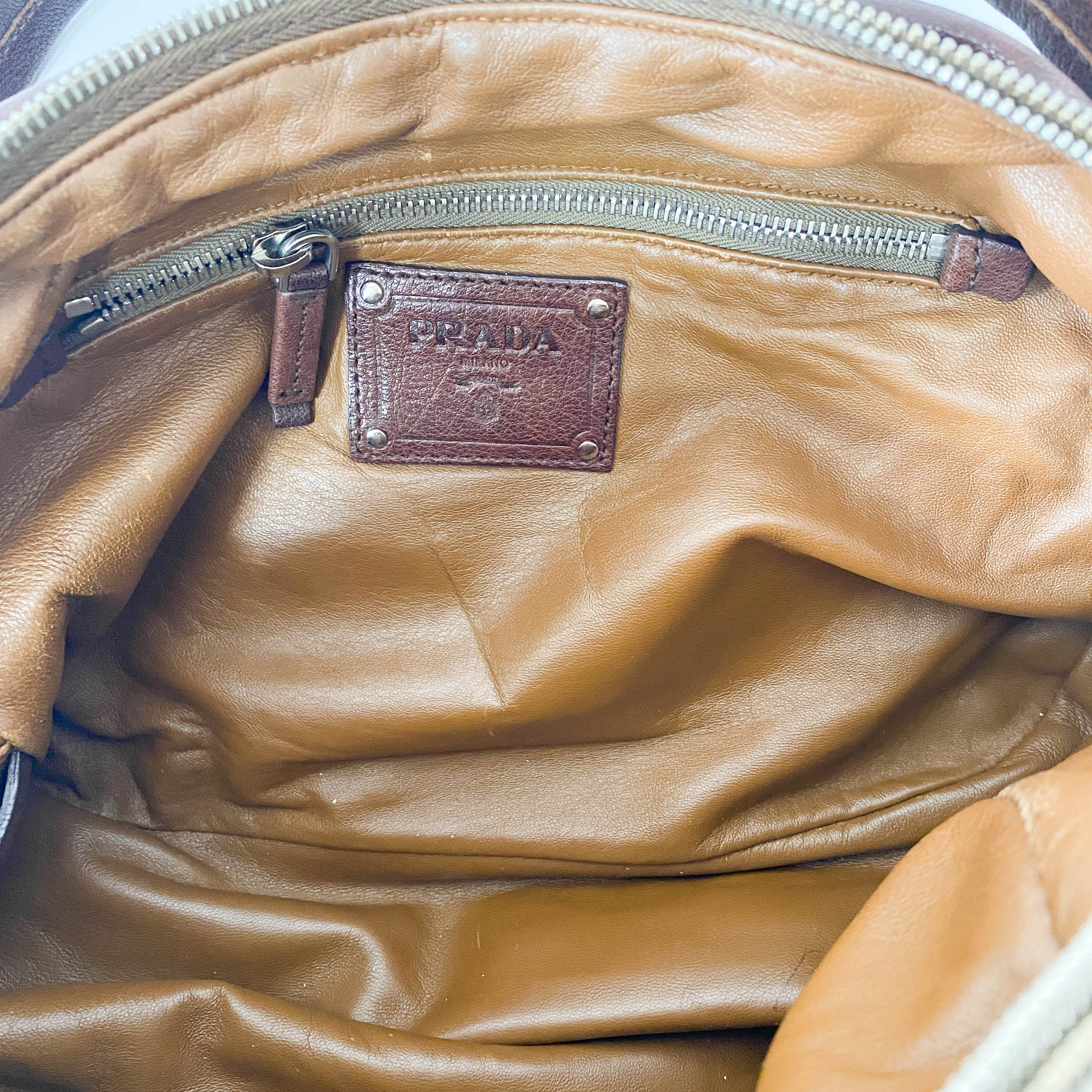 Brown Aged Calf Shoulder Bag