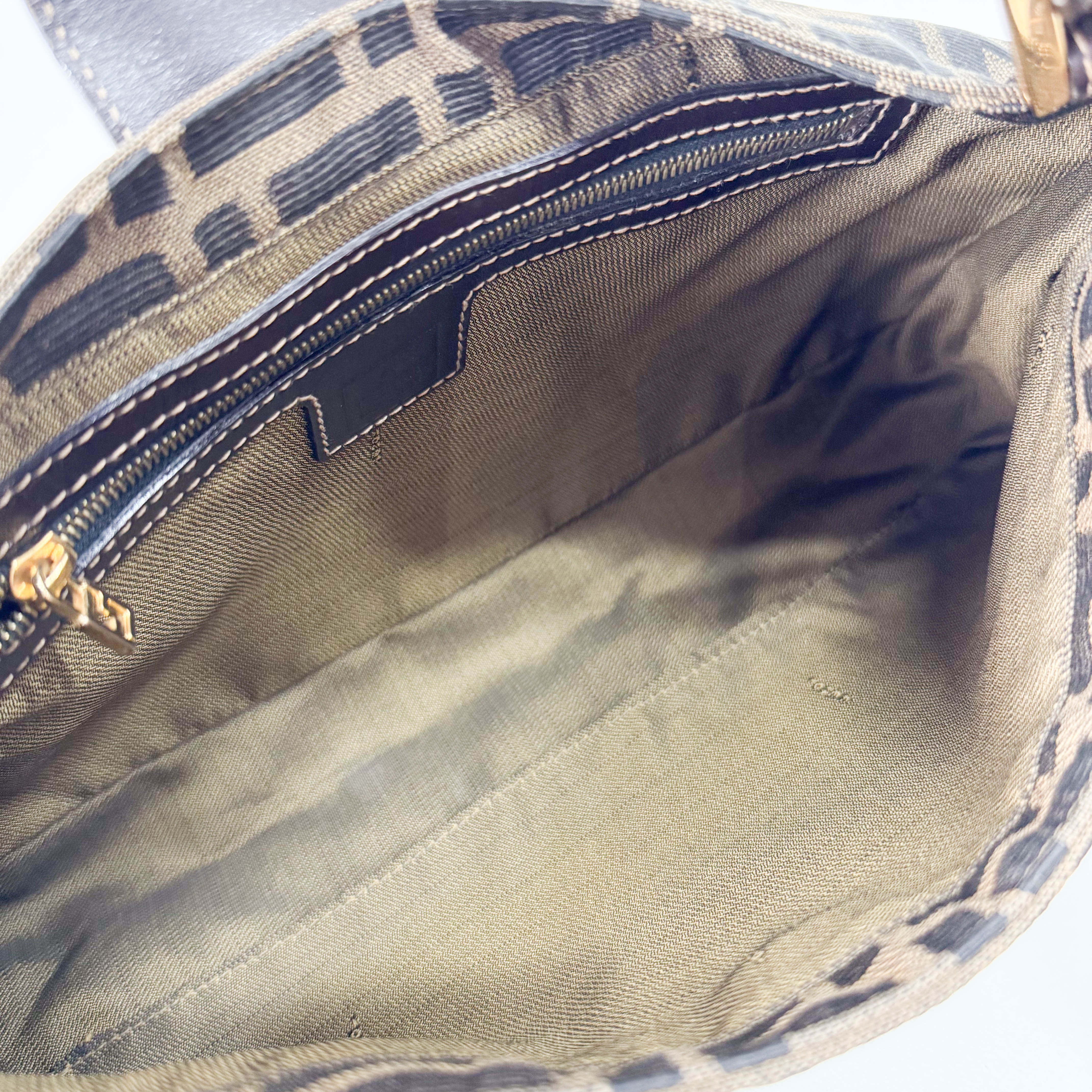 Zucca Brown Canvas Shoulder Bag