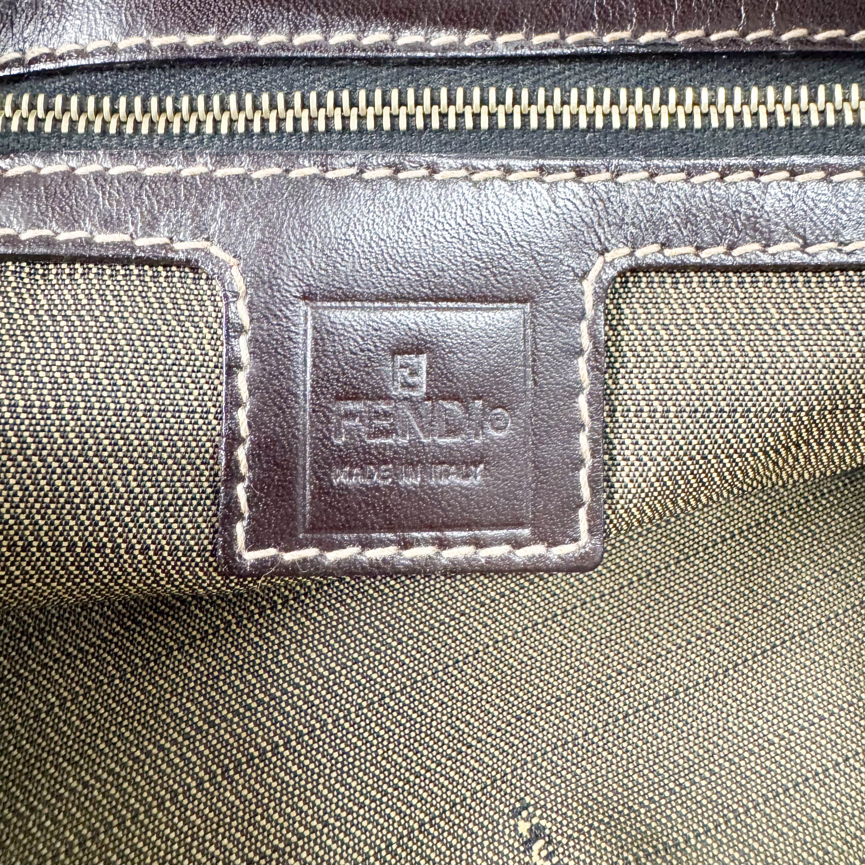 Zucca Brown Canvas Shoulder Bag