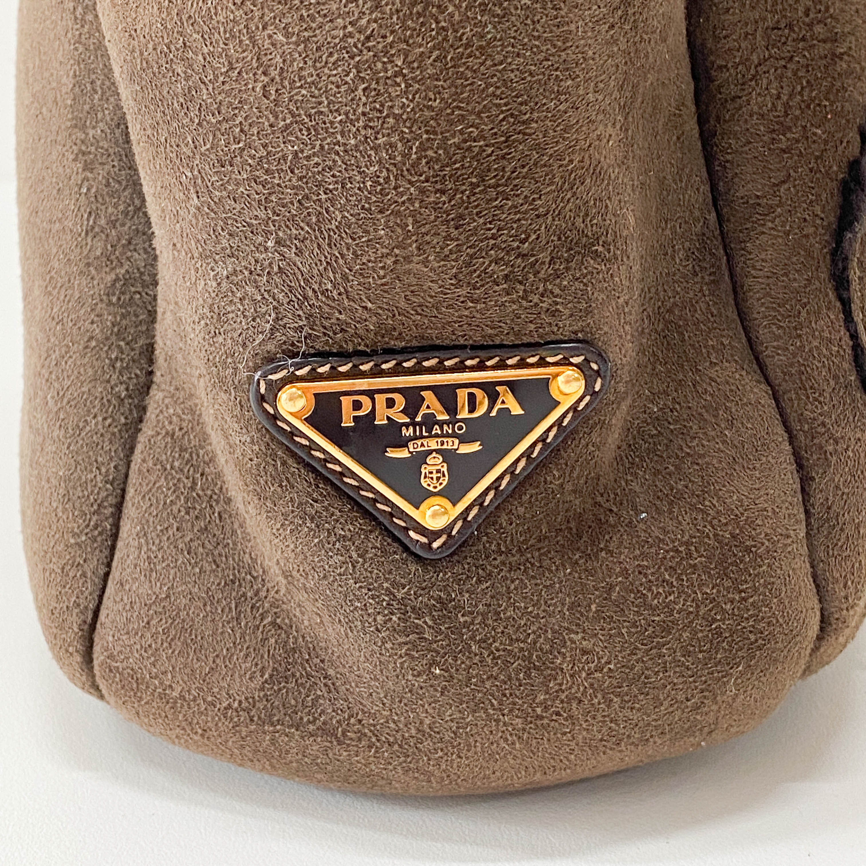 Brown Suede and Fur Shoulder Bag