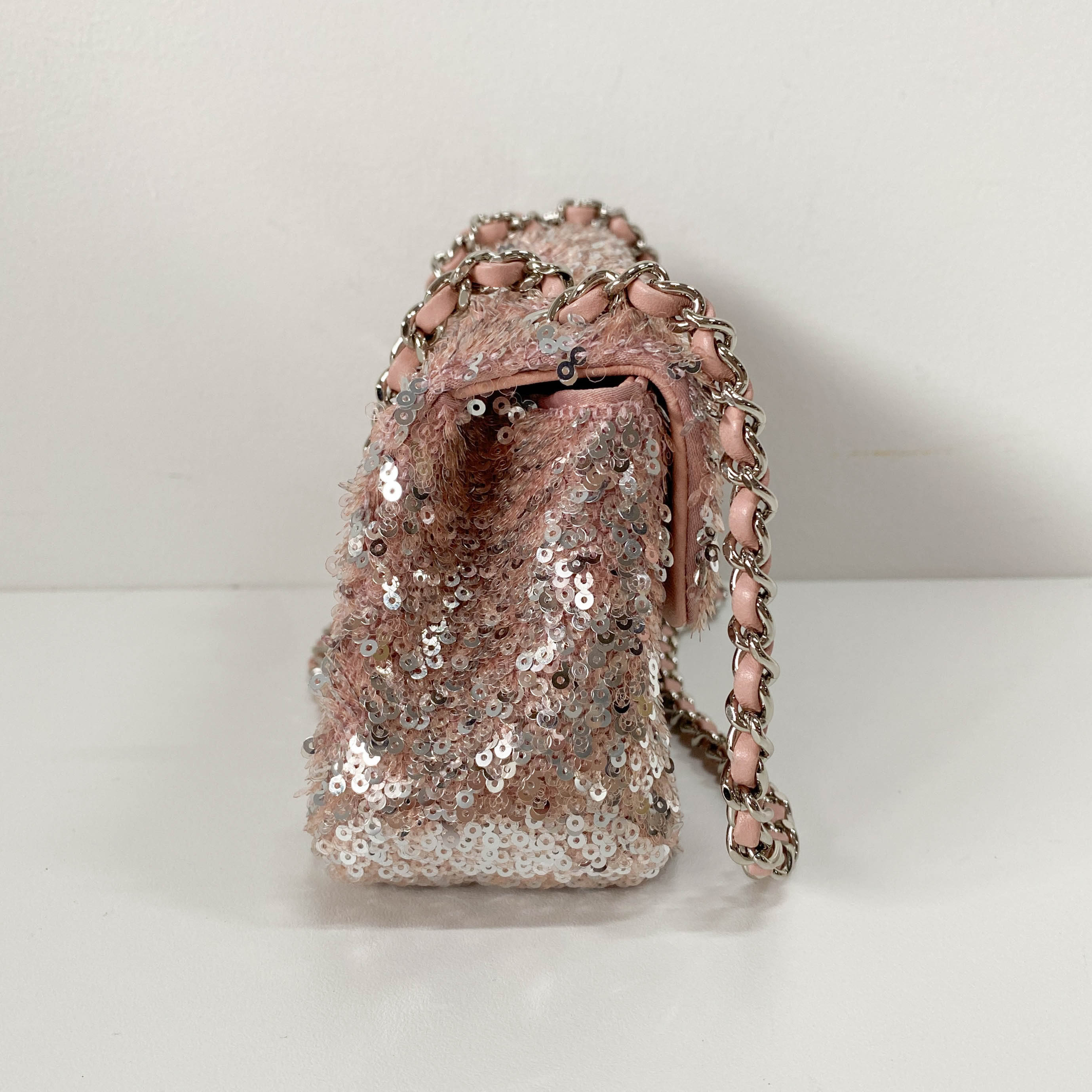 Timeless Classic Mini Pink Sequin Shoulder Bag