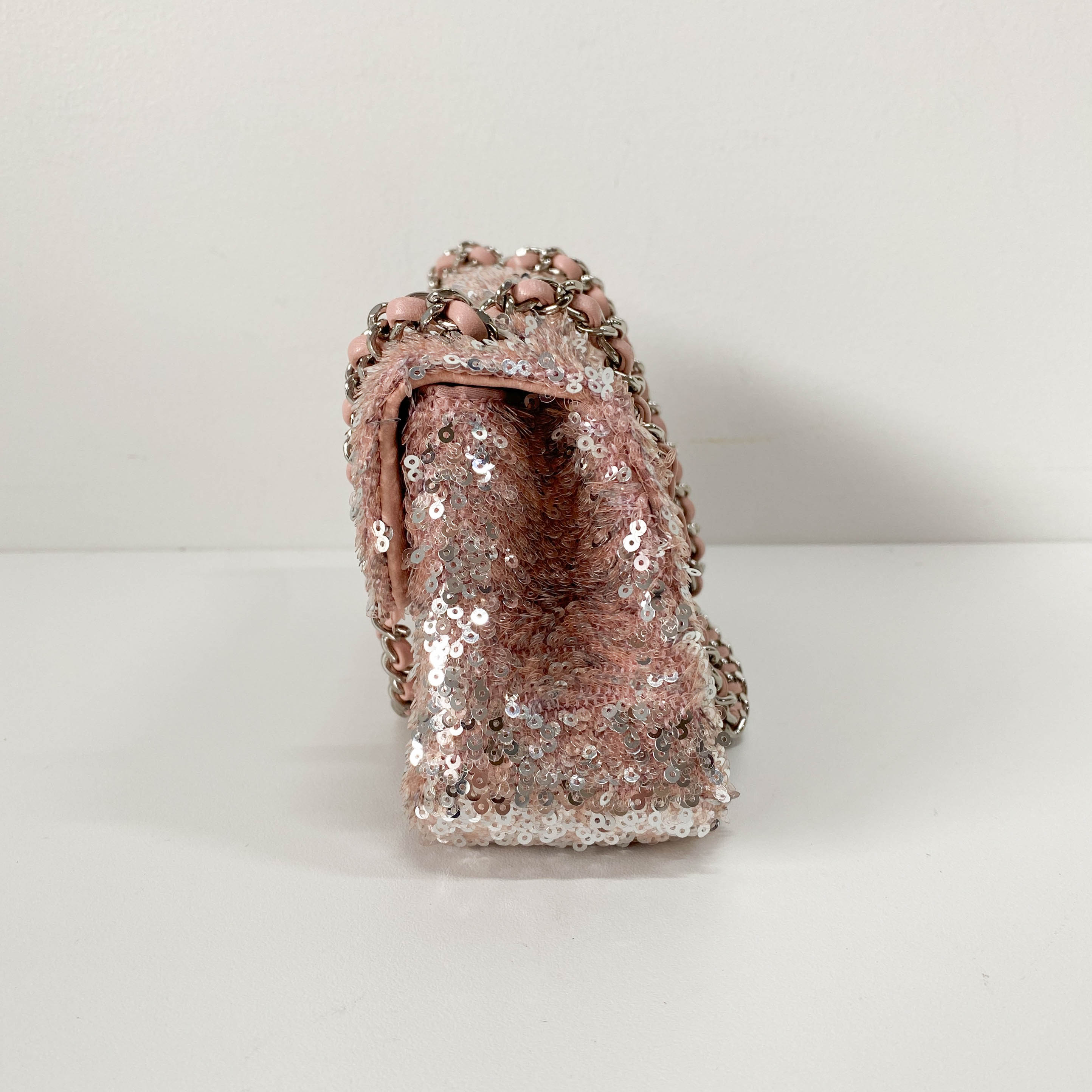 Timeless Classic Mini Pink Sequin Shoulder Bag