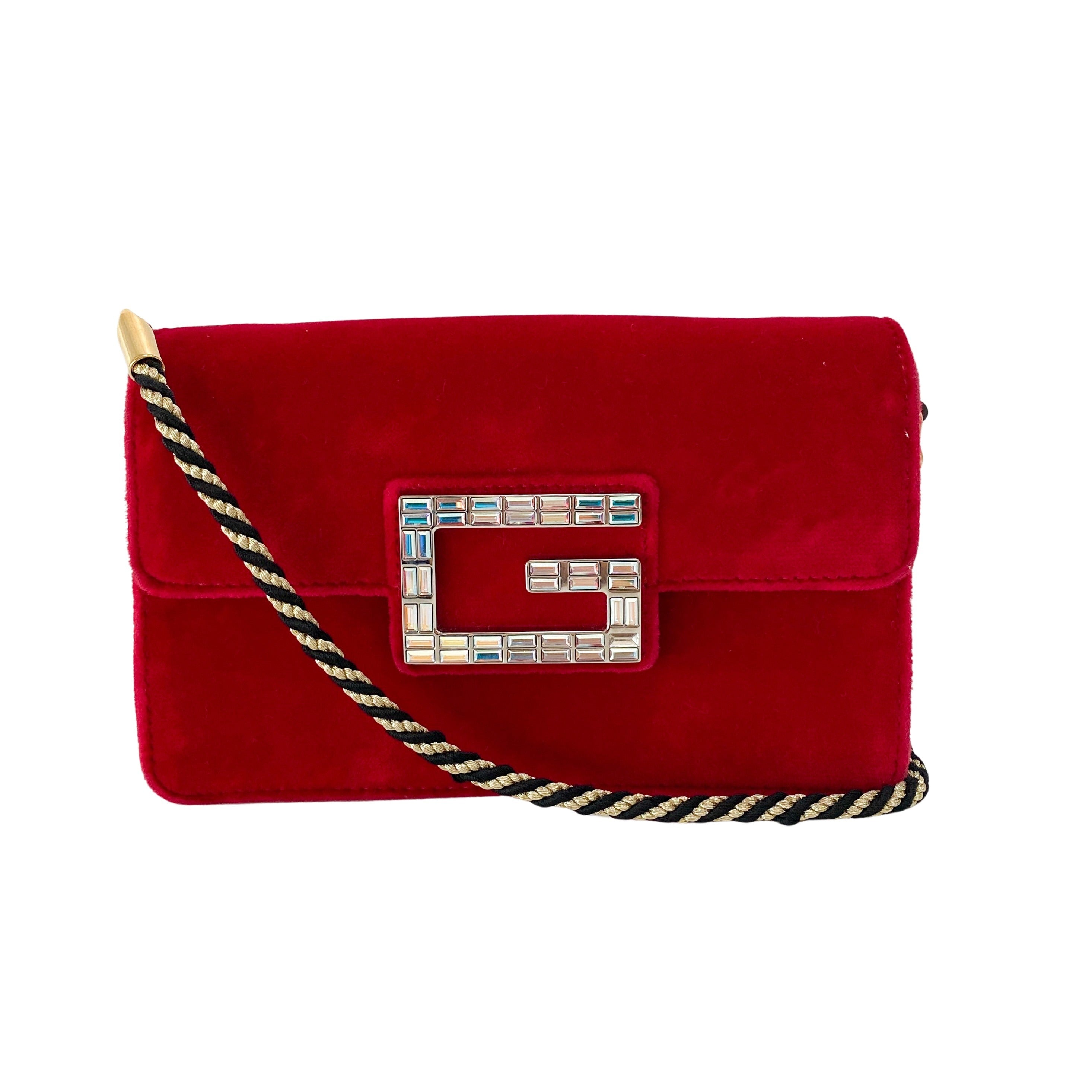 Red Velvet Rhinestones G Buckle