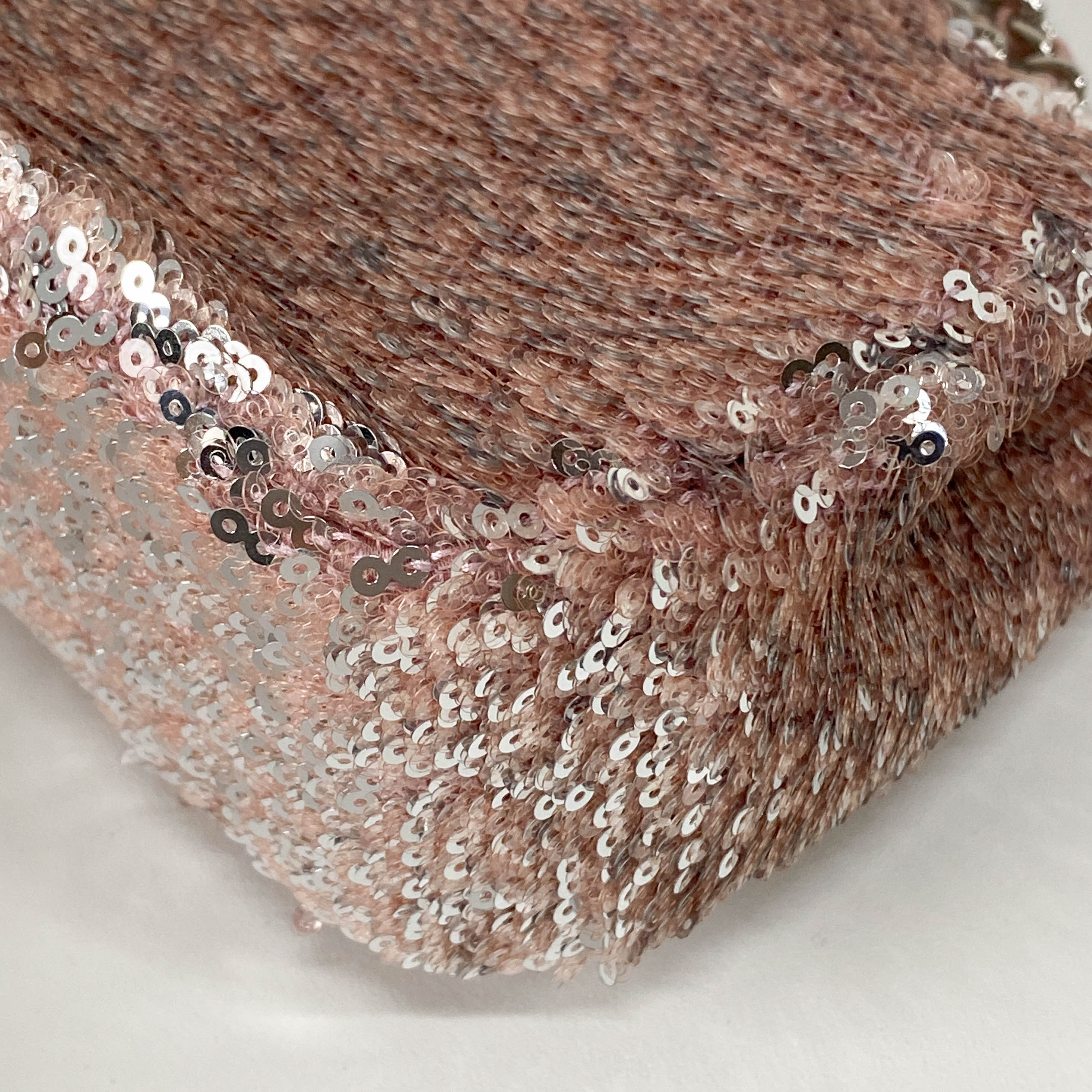 Timeless Classic Mini Pink Sequin Shoulder Bag