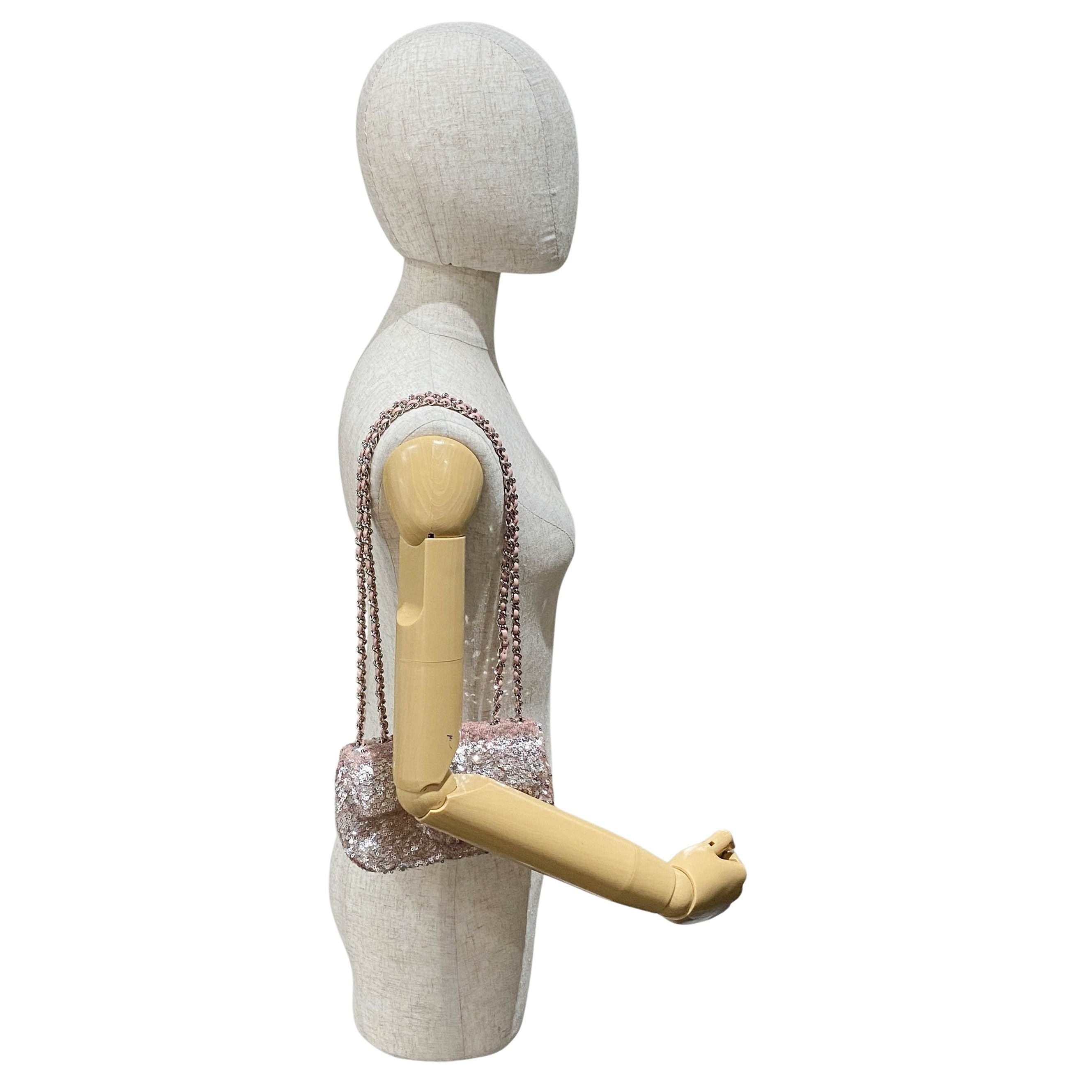 Timeless Classic Mini Pink Sequin Shoulder Bag