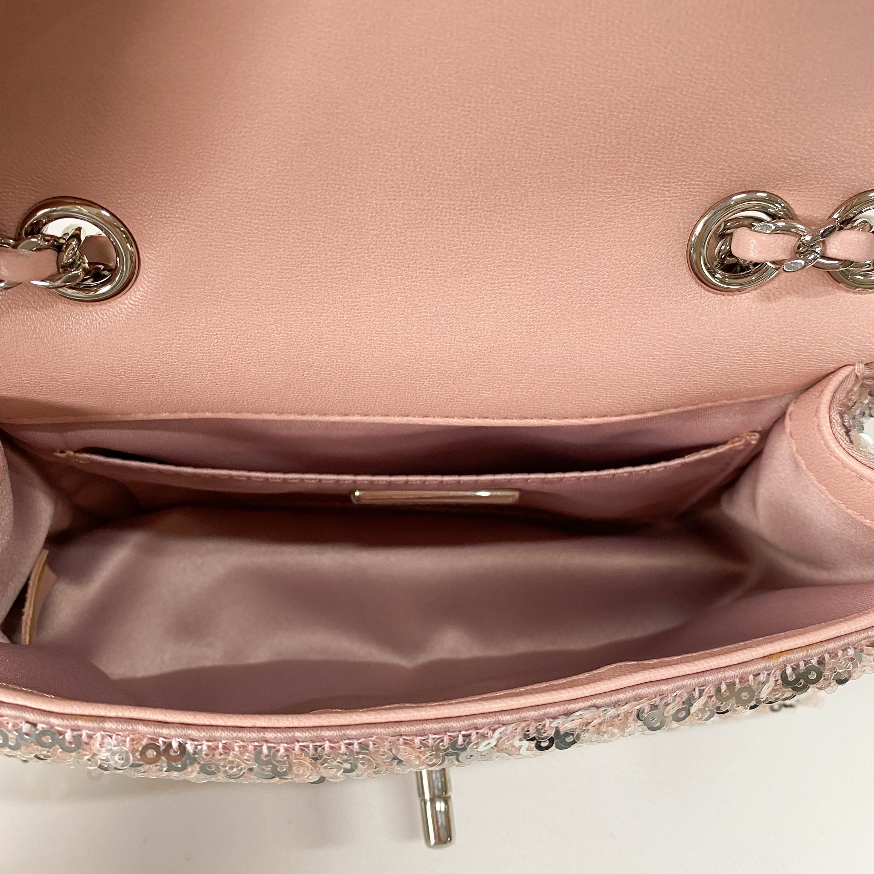Timeless Classic Mini Pink Sequin Shoulder Bag