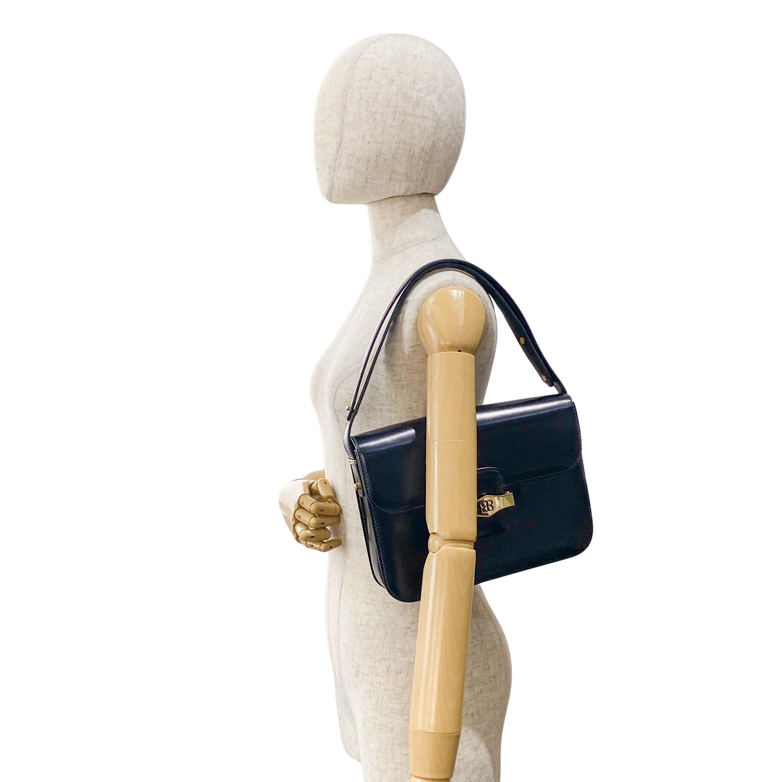 Black Leather Shoulder Bag