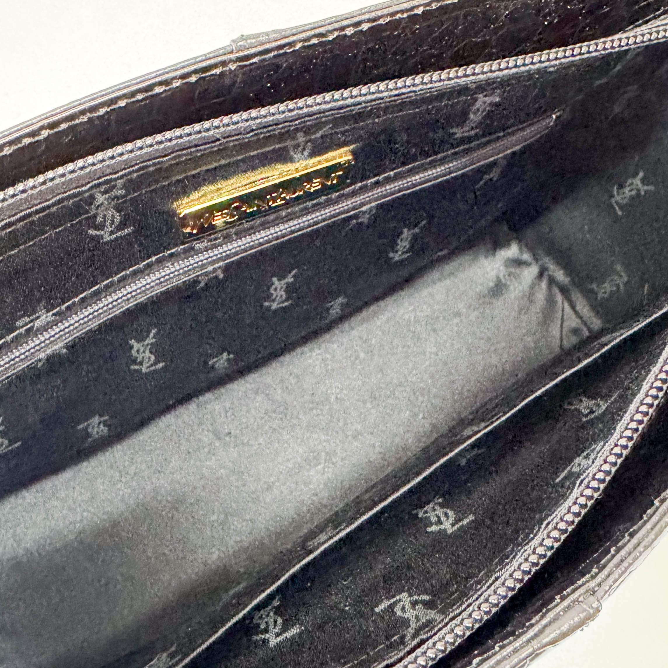 Horizontal Black Leather Handbag