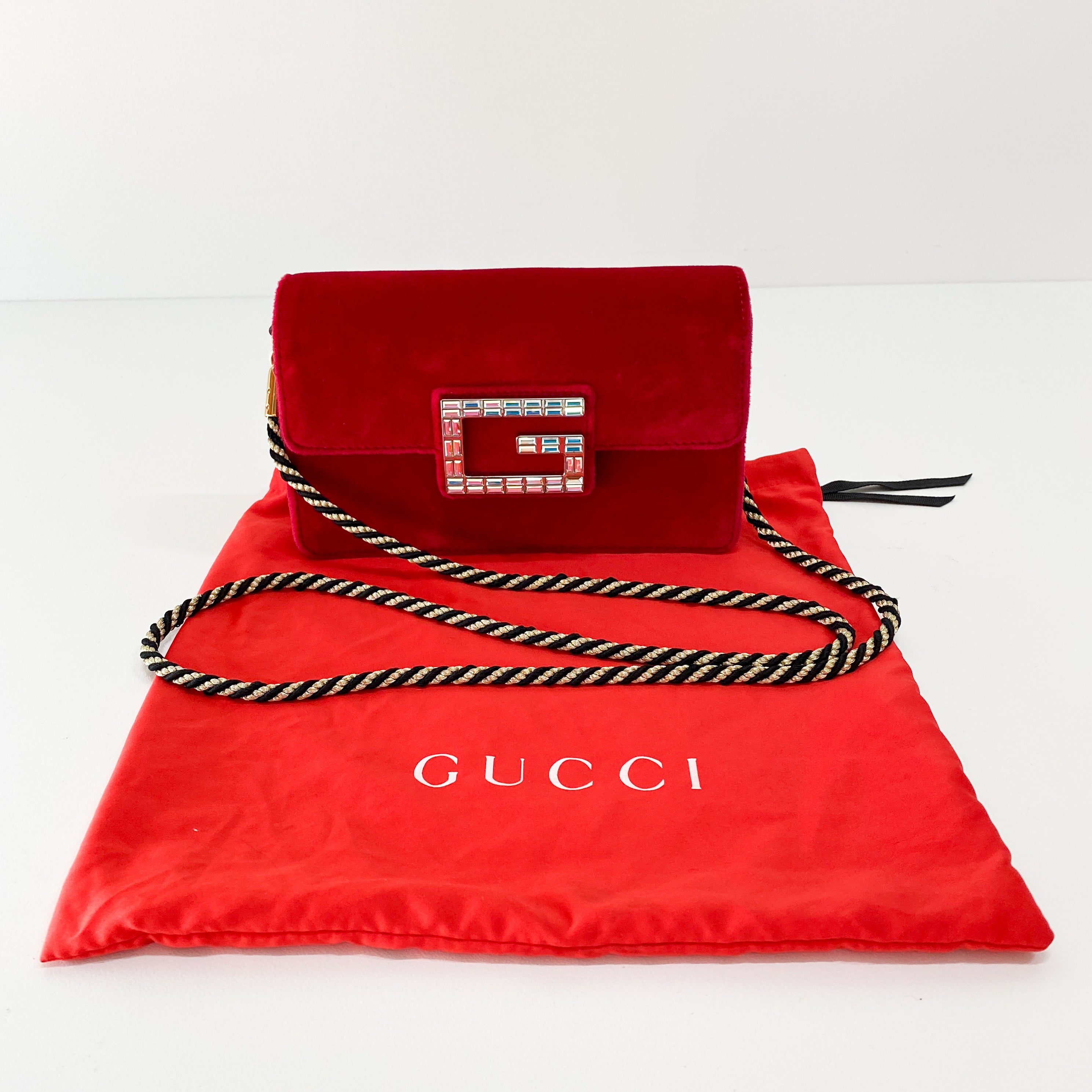 Red Velvet Rhinestones G Buckle