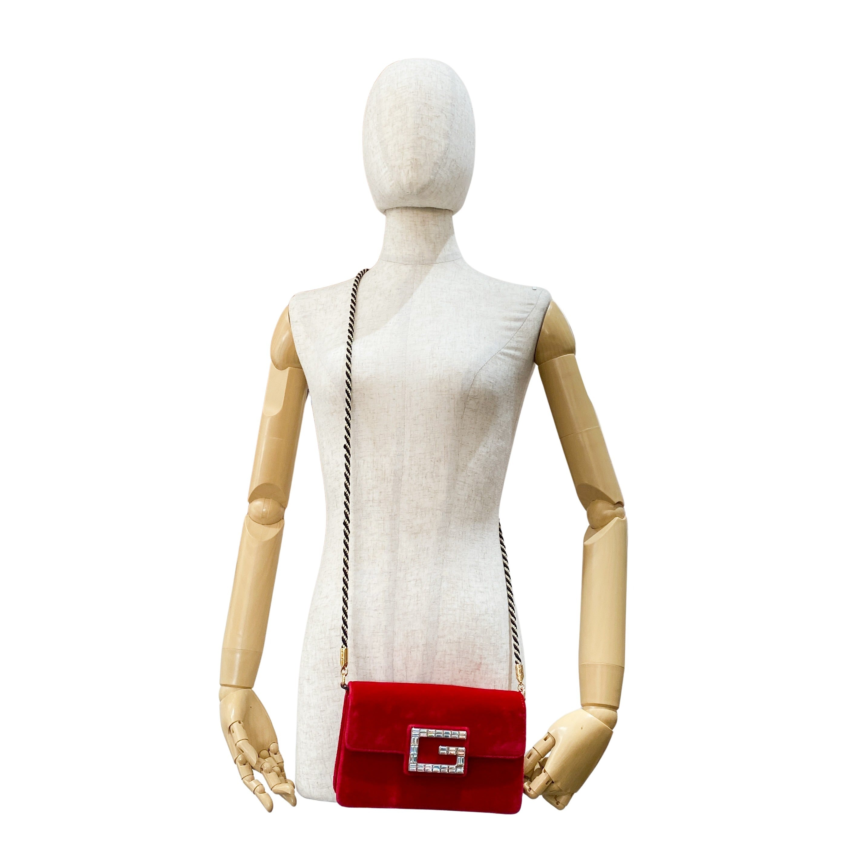 Red Velvet Rhinestones G Buckle