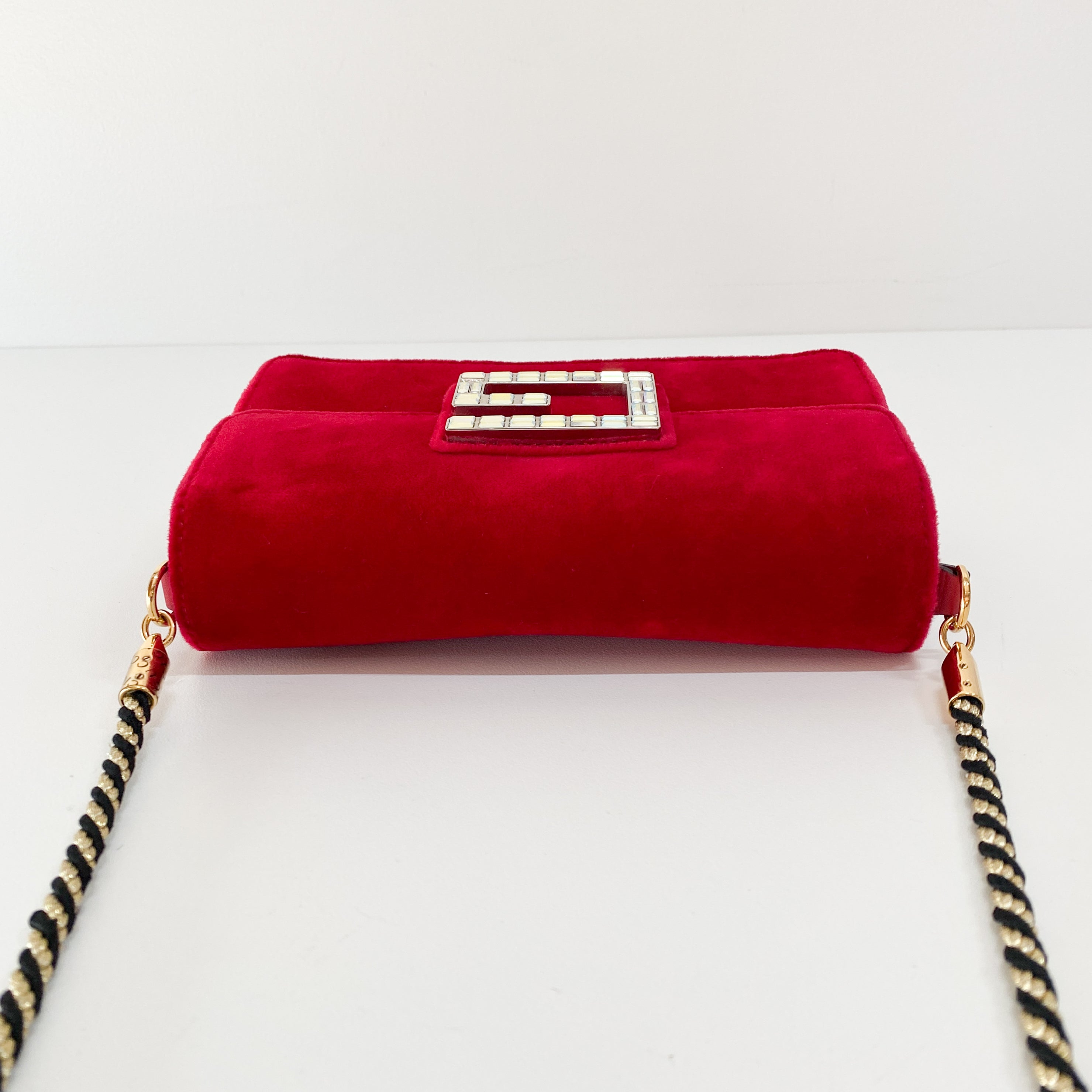 Red Velvet Rhinestones G Buckle