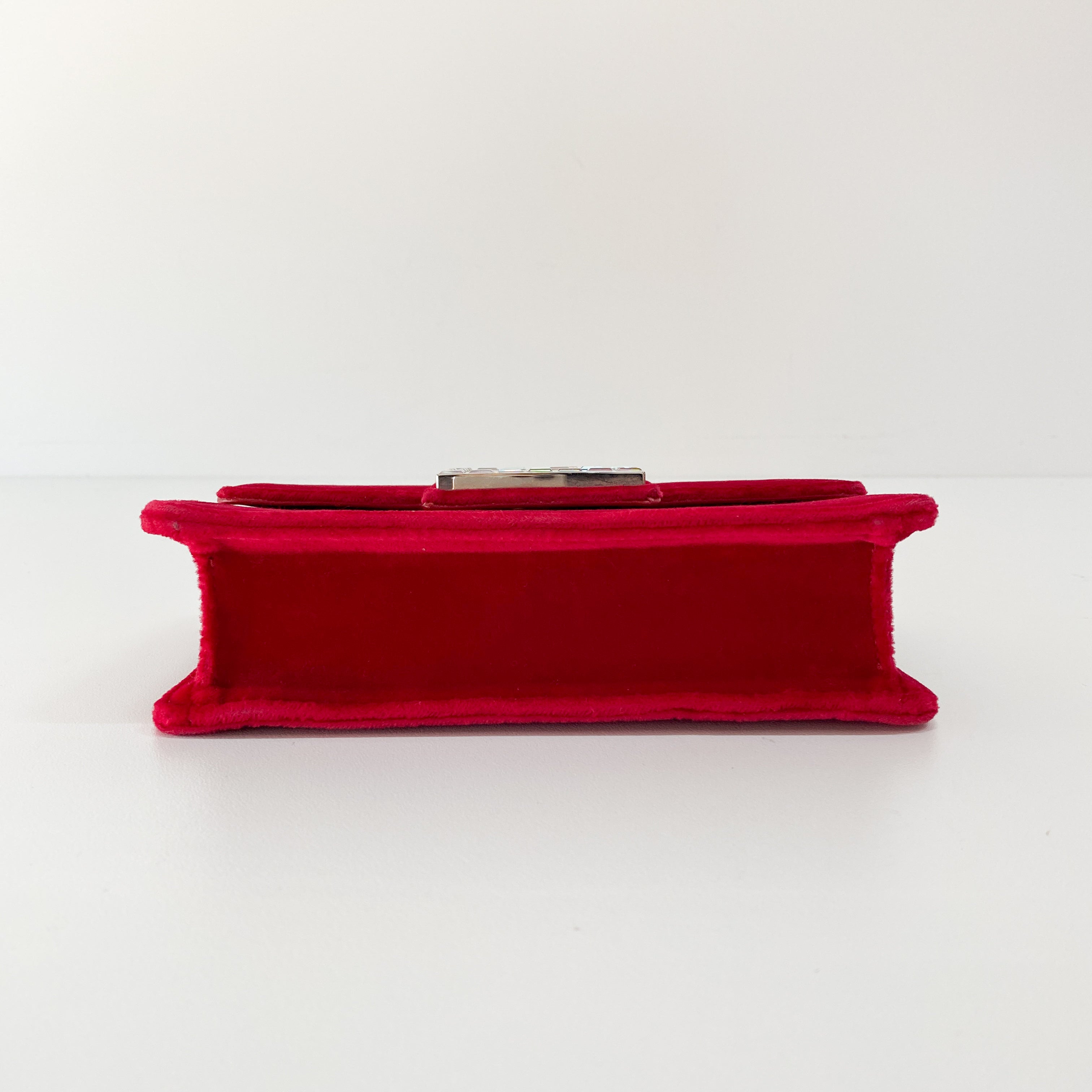 Red Velvet Rhinestones G Buckle