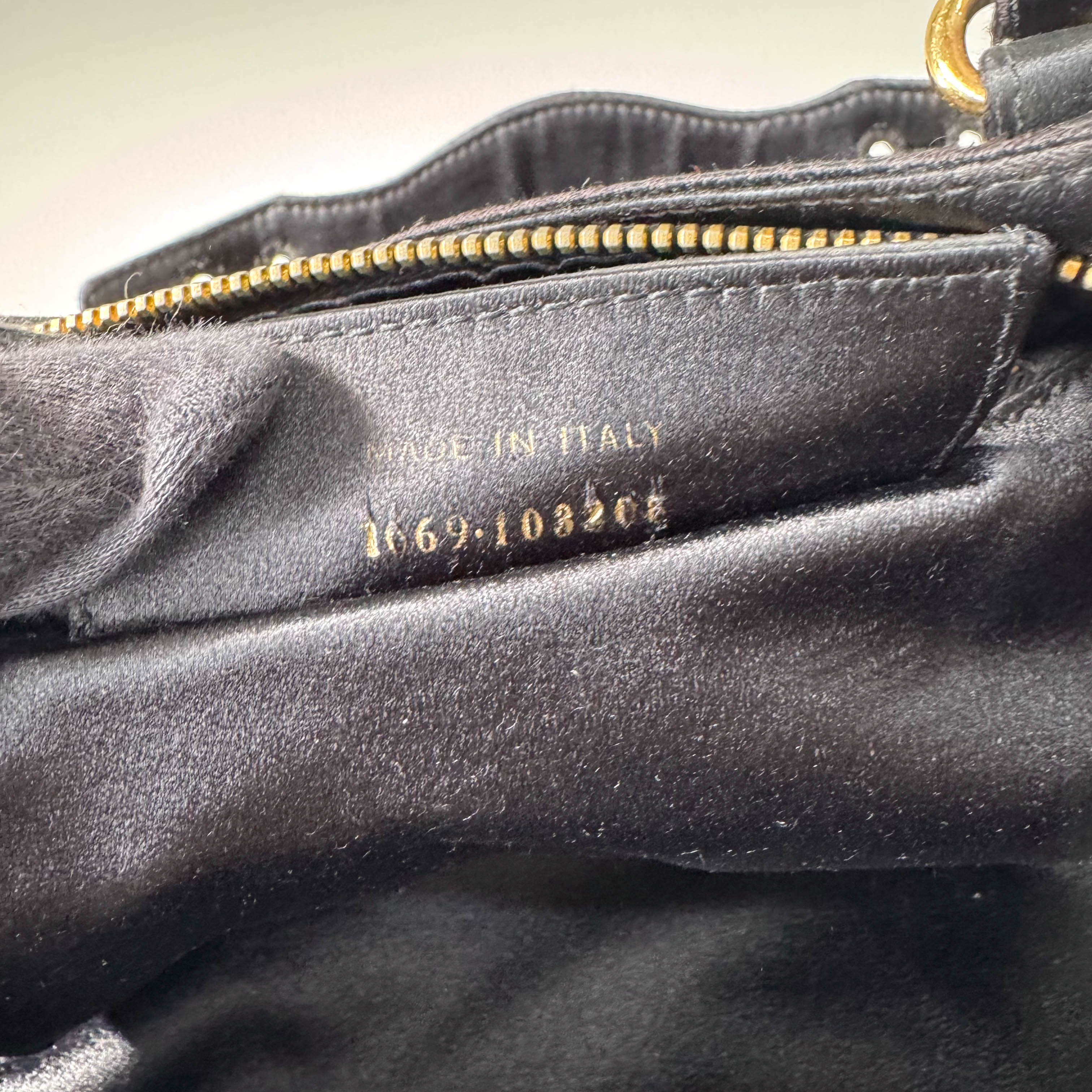 Small The First Black Satin Shoulder Bag