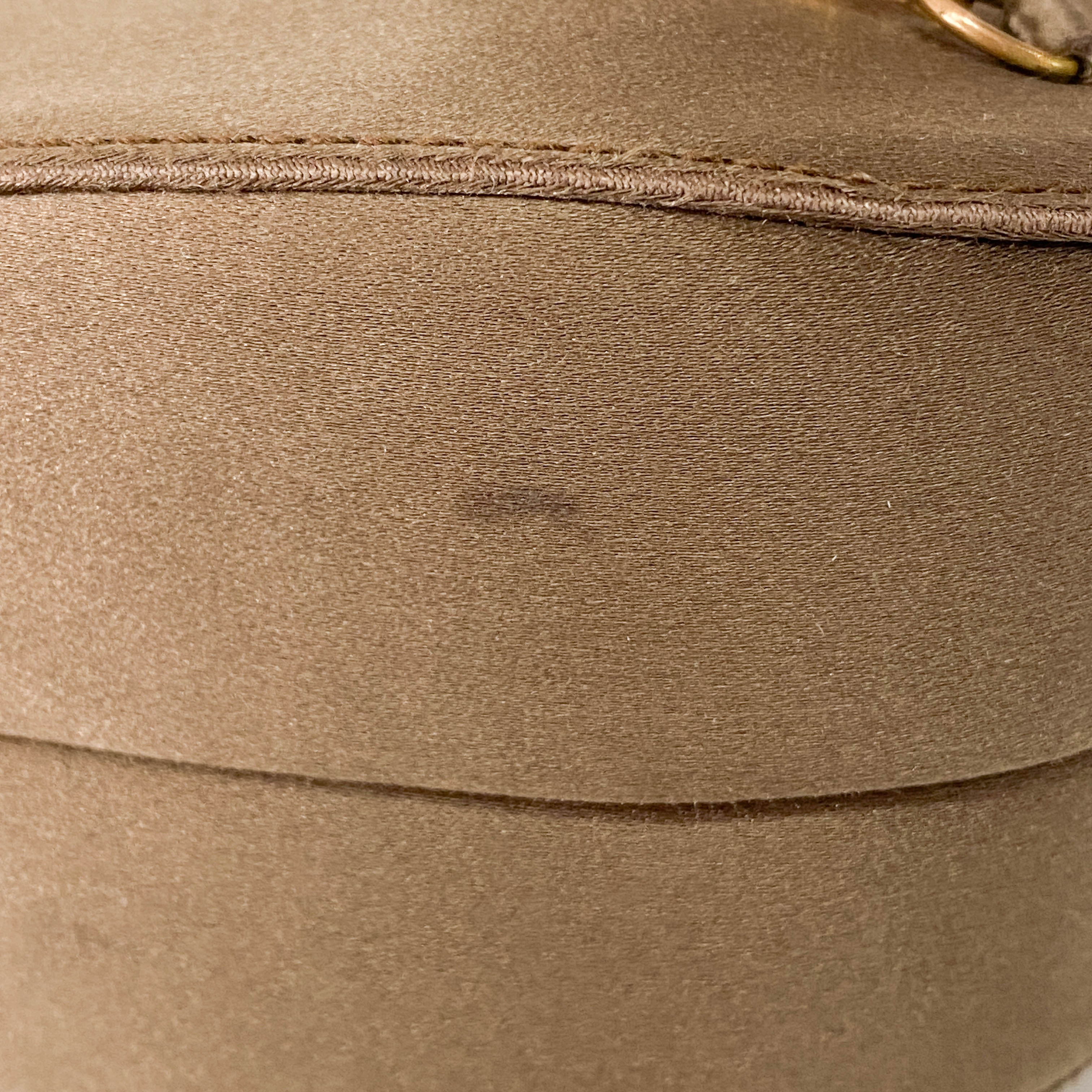 Old Gucci Brown Satin Shoulder Bag Rhinestone Horsebit Hardware