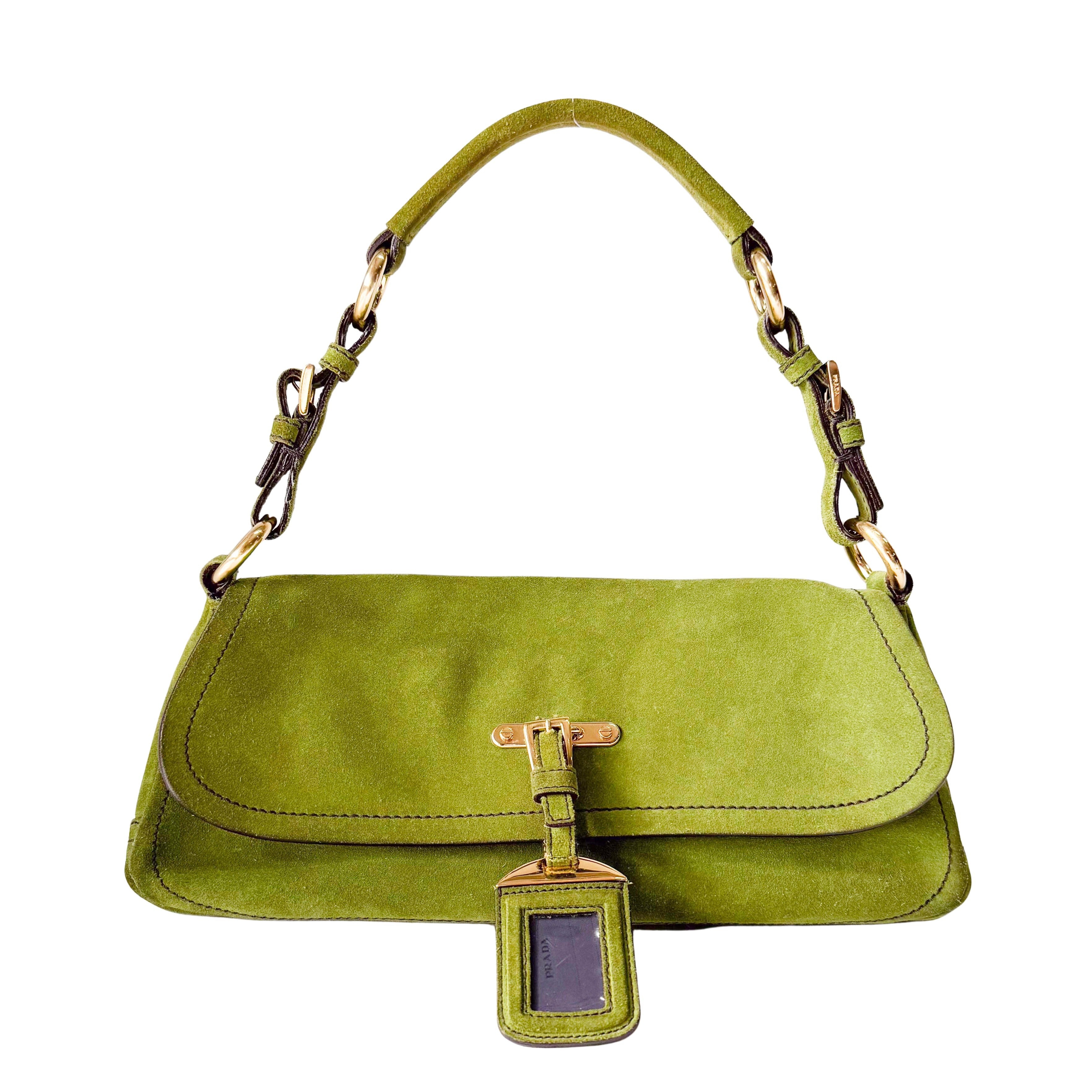 Green Suede Shoulder Bag