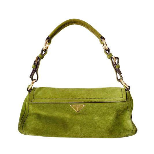 Green Suede Shoulder Bag