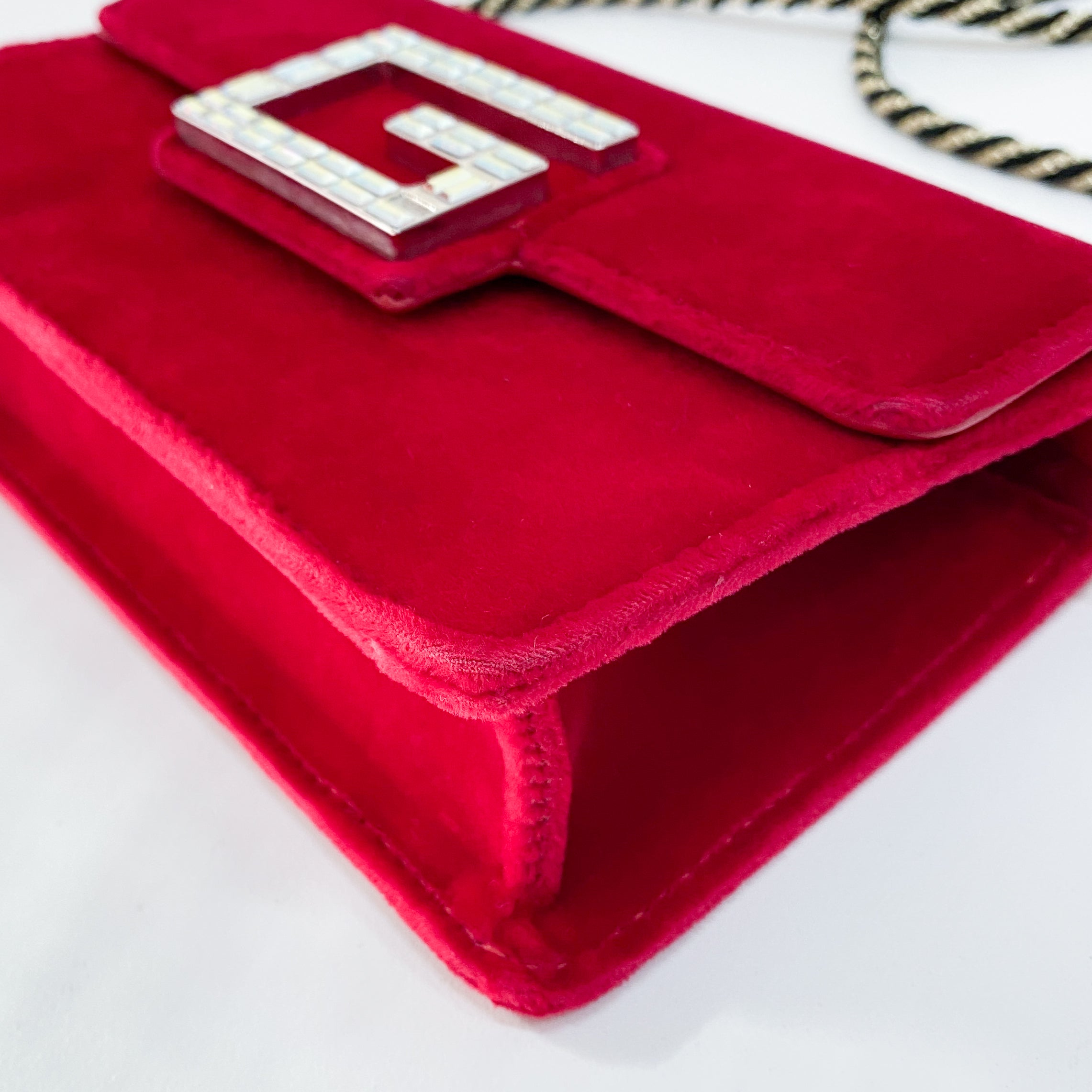 Red Velvet Rhinestones G Buckle