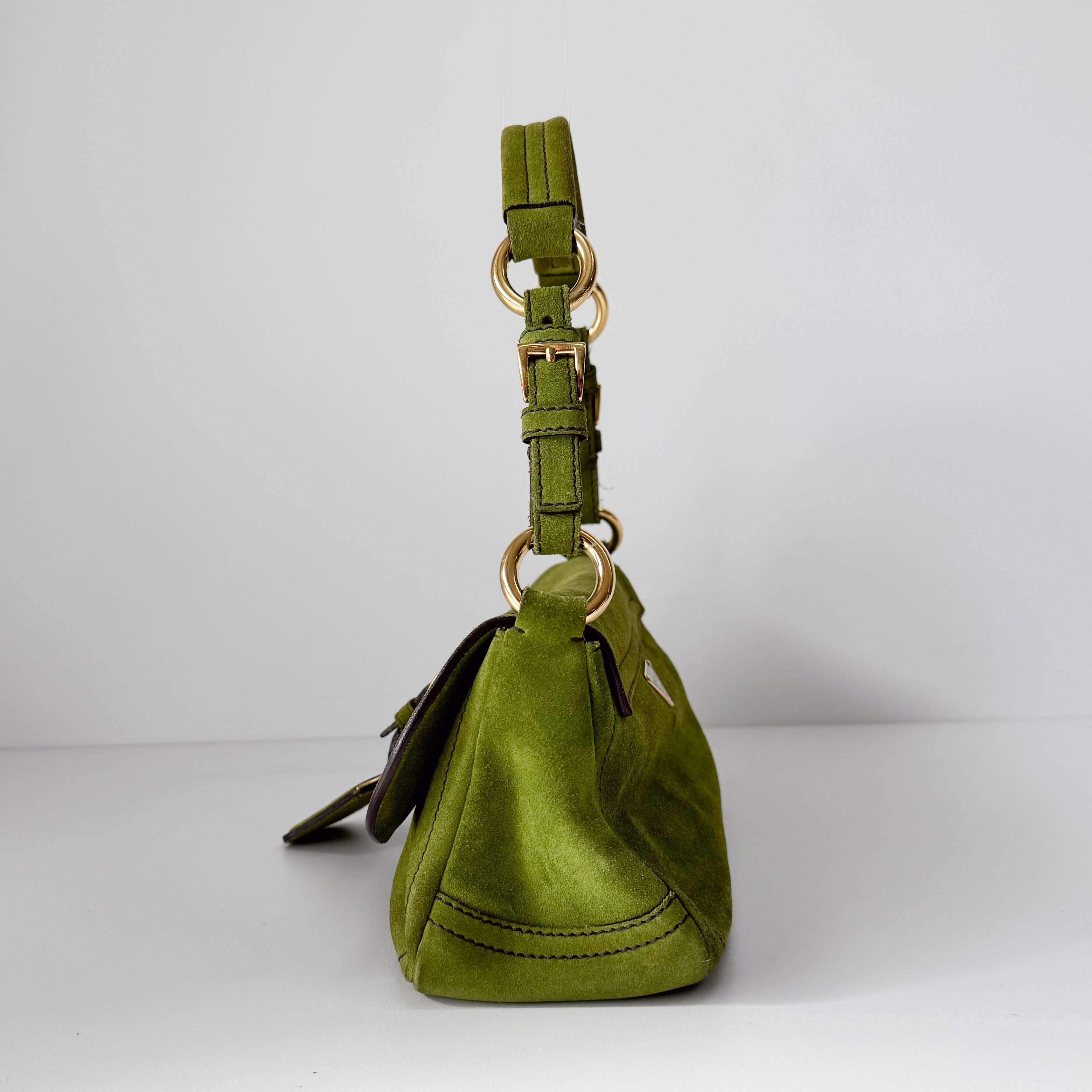 Green Suede Shoulder Bag
