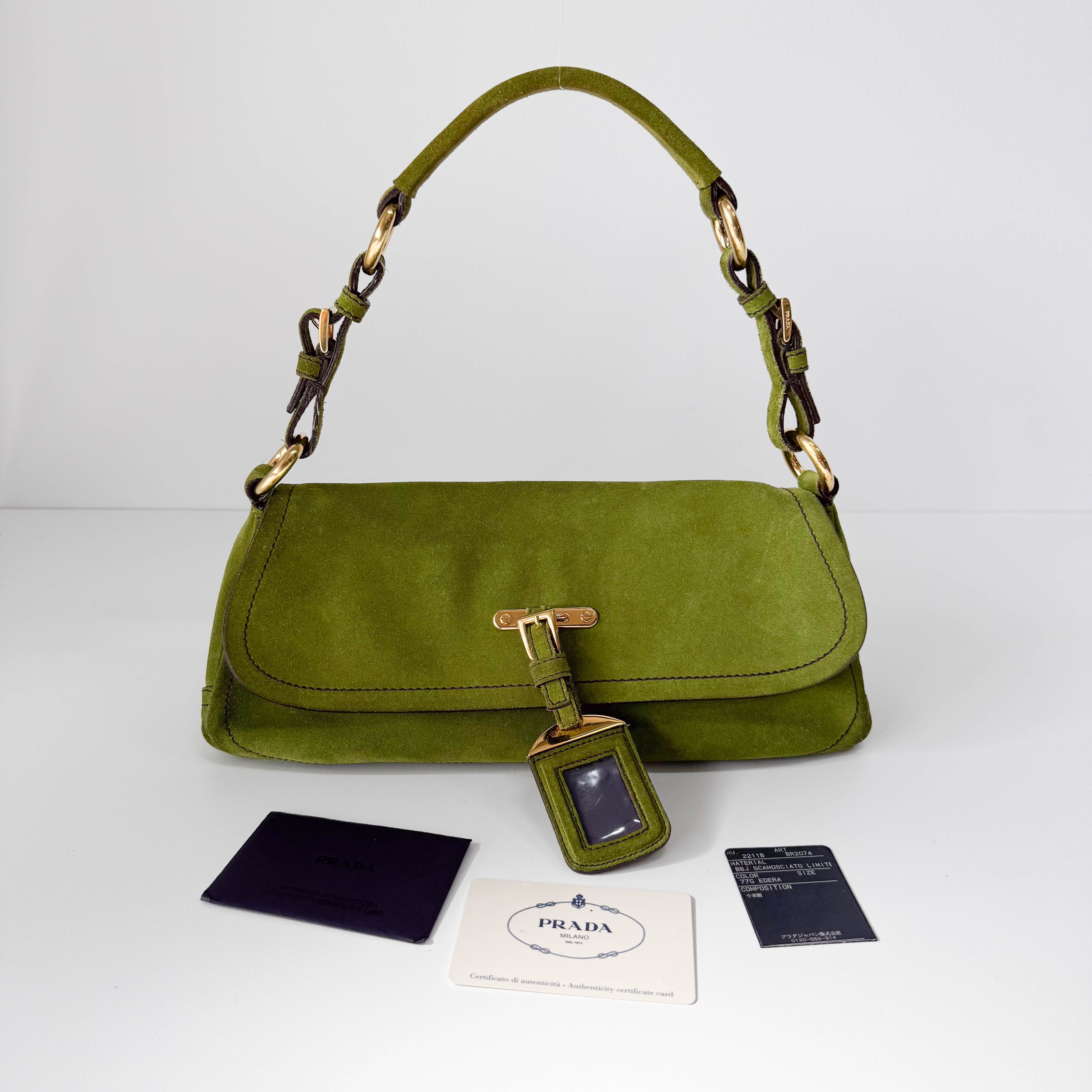 Green Suede Shoulder Bag