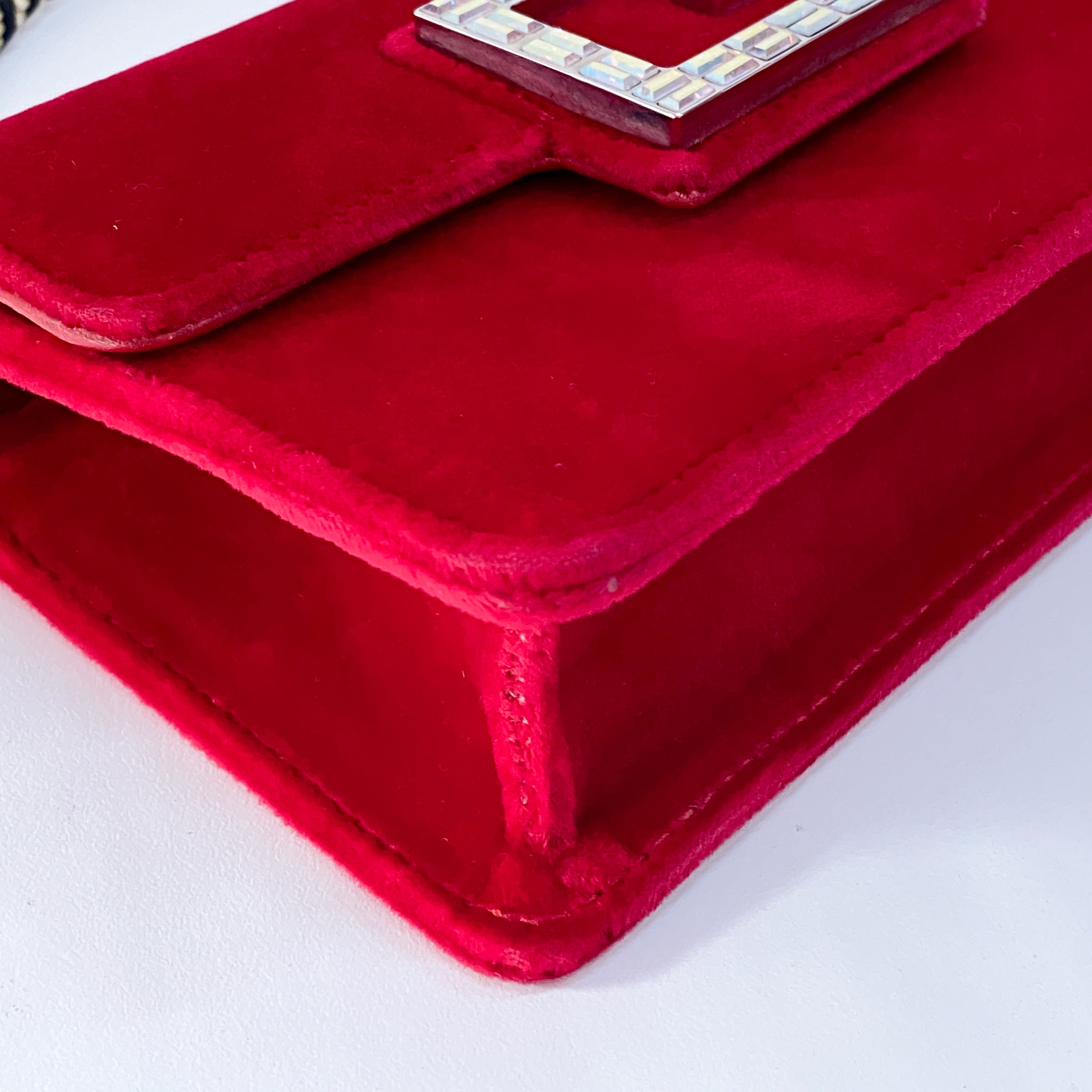 Red Velvet Rhinestones G Buckle