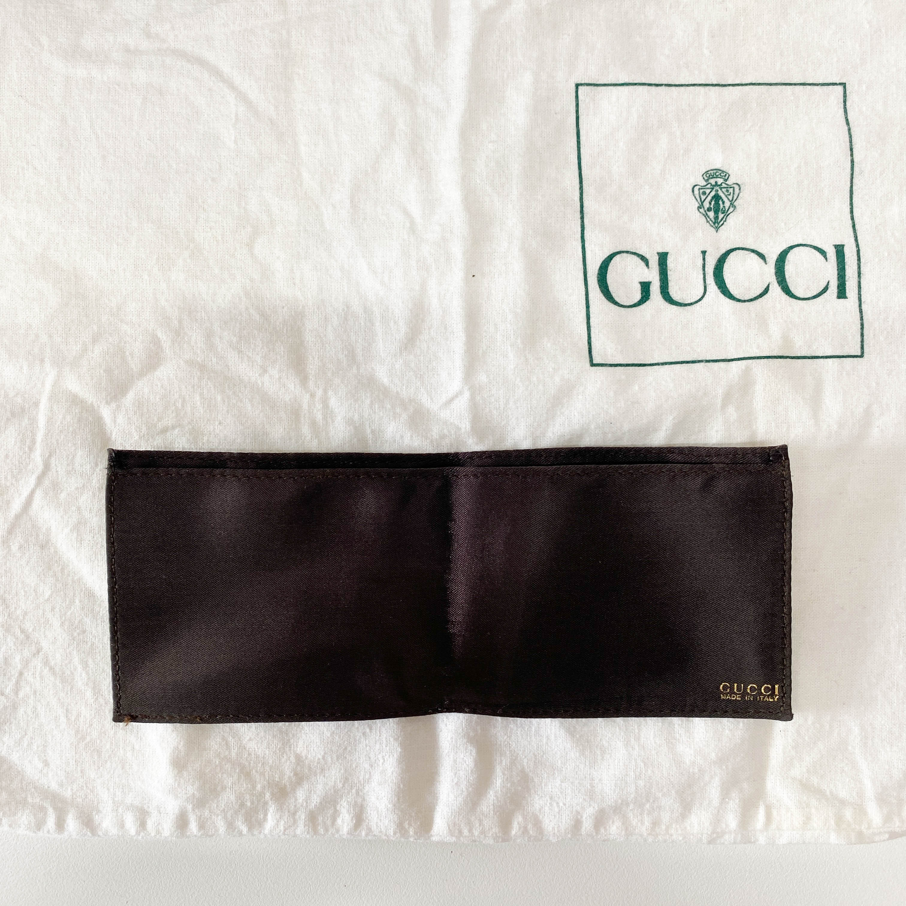 Old Gucci Brown Satin Shoulder Bag Rhinestone Horsebit Hardware