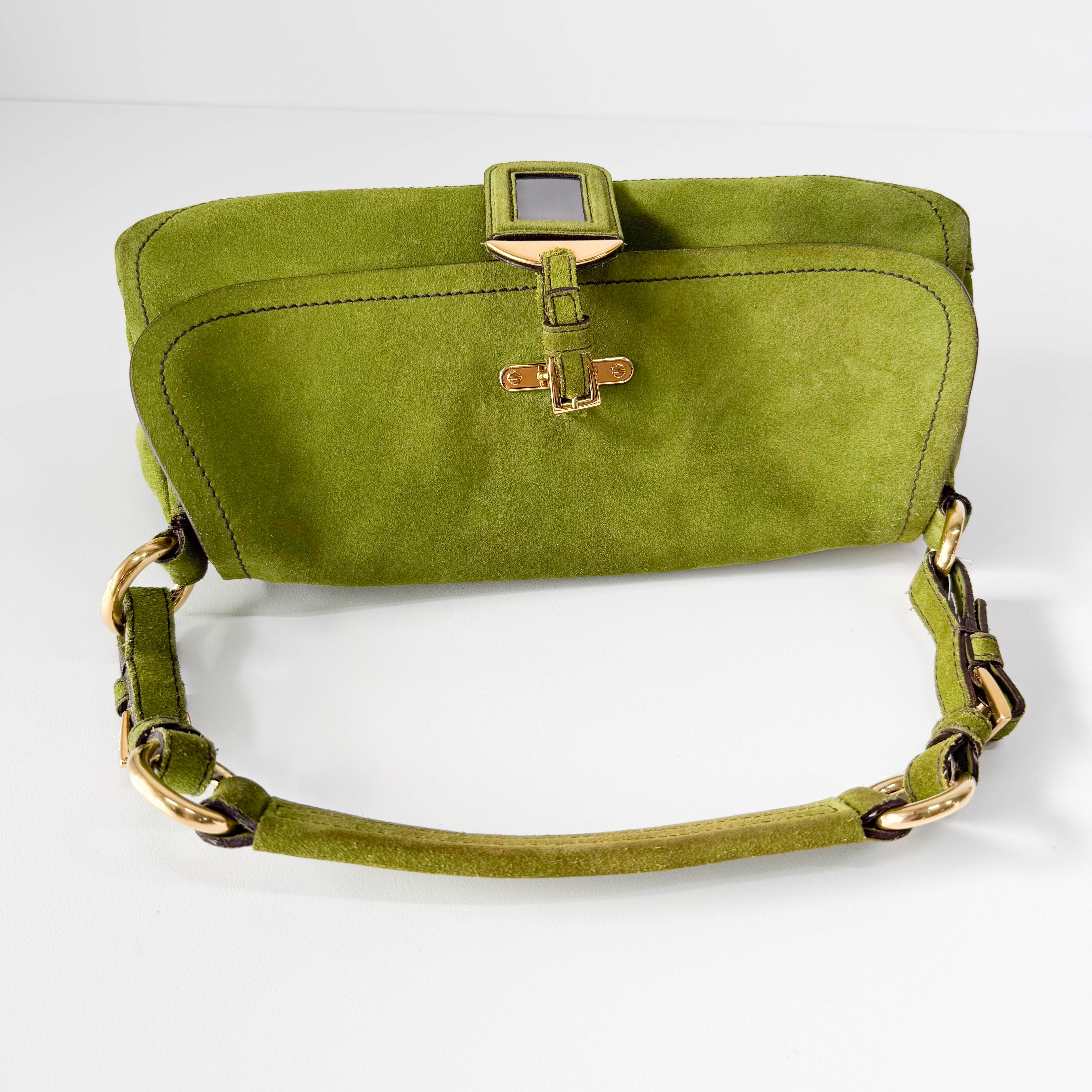 Green Suede Shoulder Bag