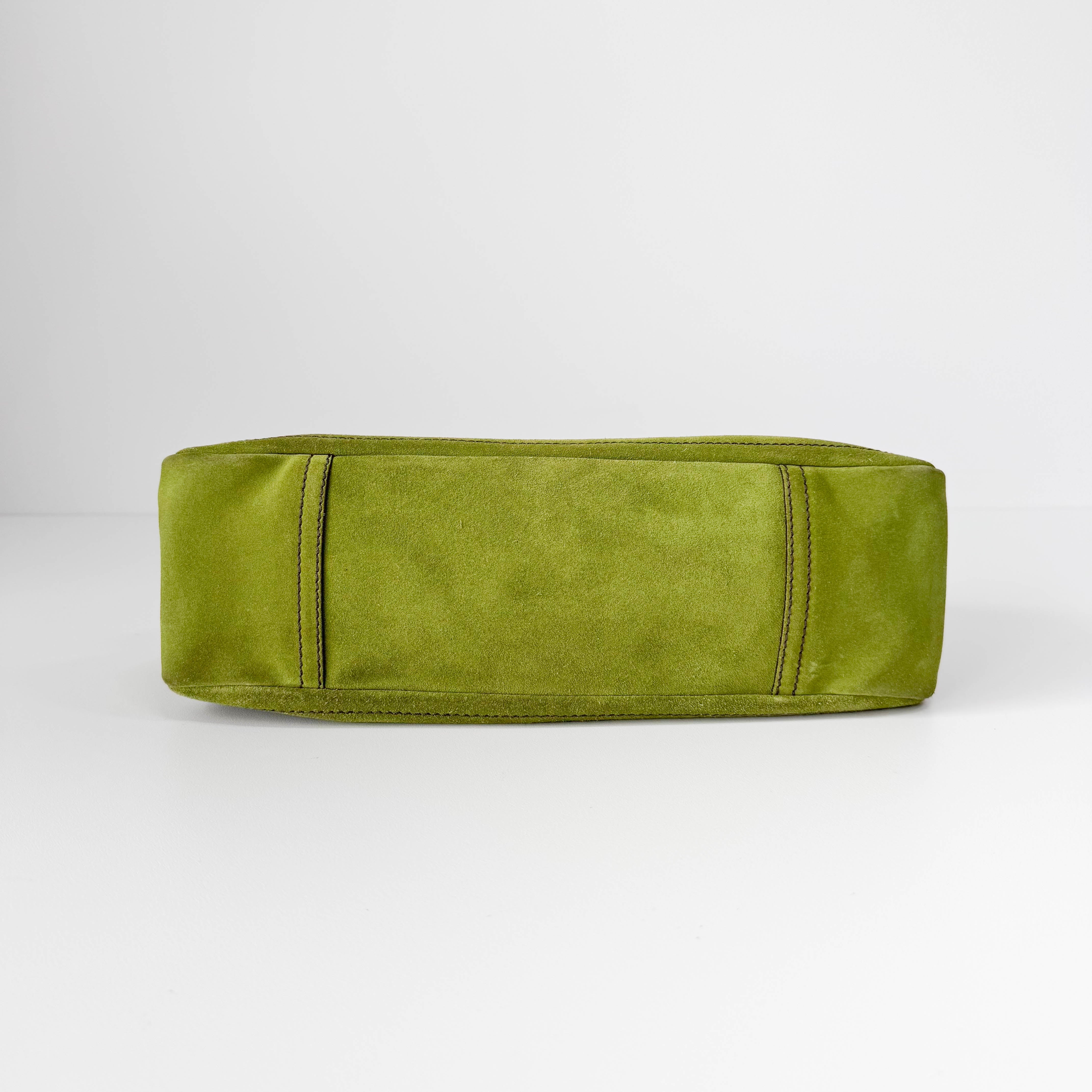 Green Suede Shoulder Bag