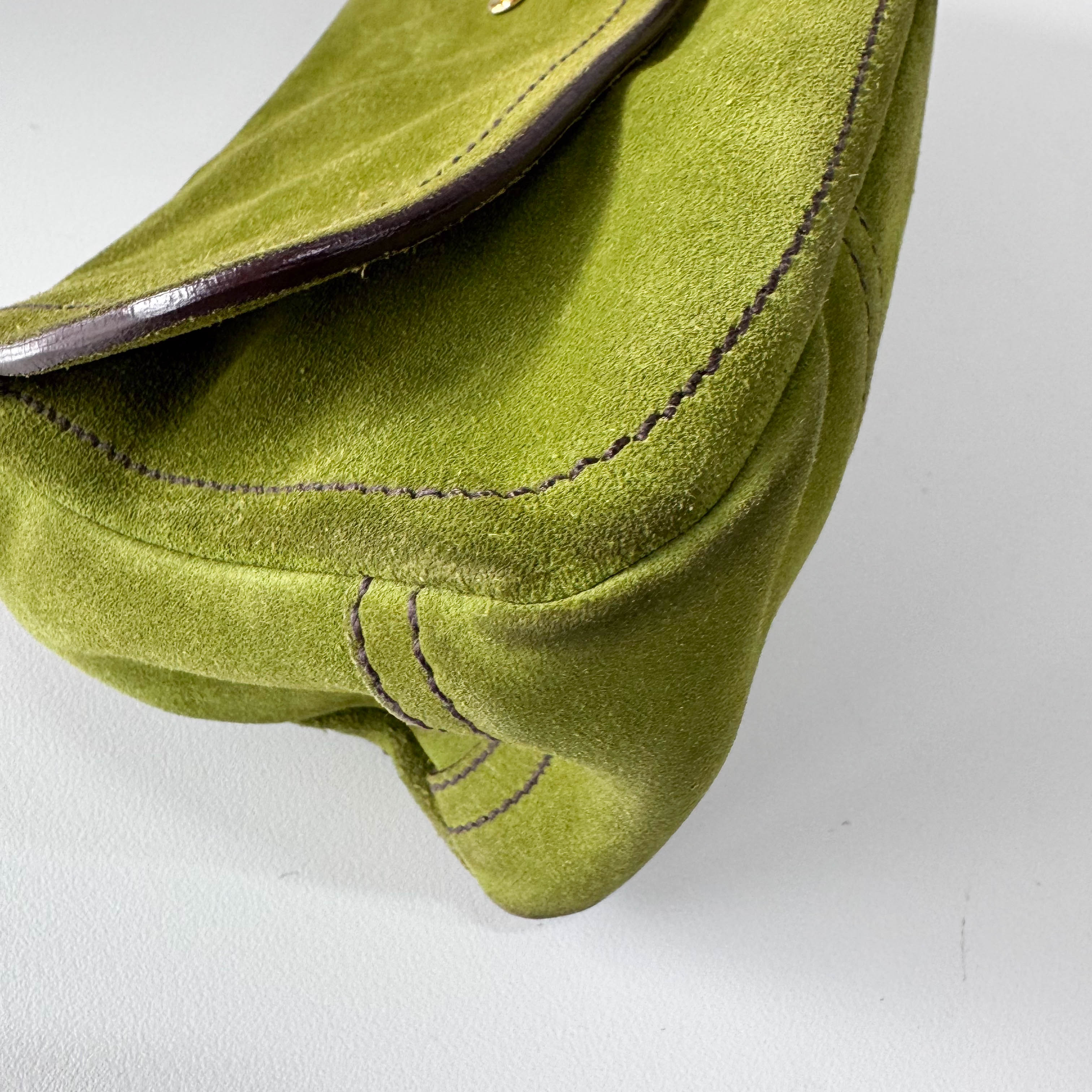 Green Suede Shoulder Bag