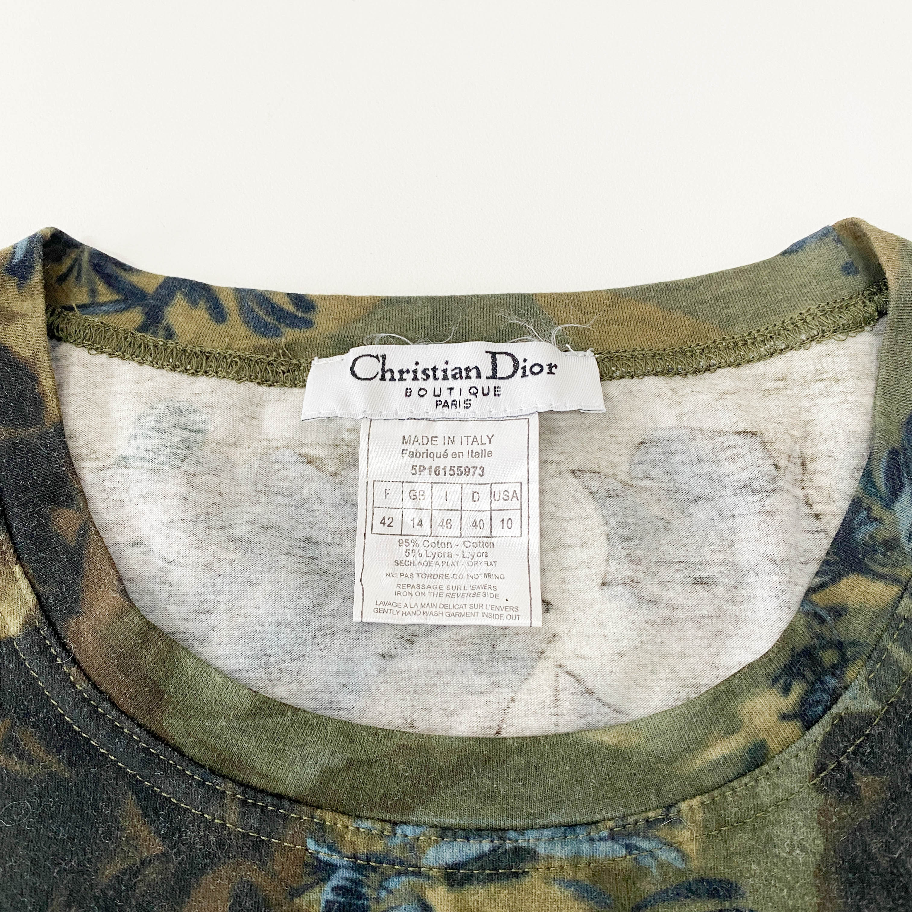 Green Size 10 Floral Embroidered T-Shirt