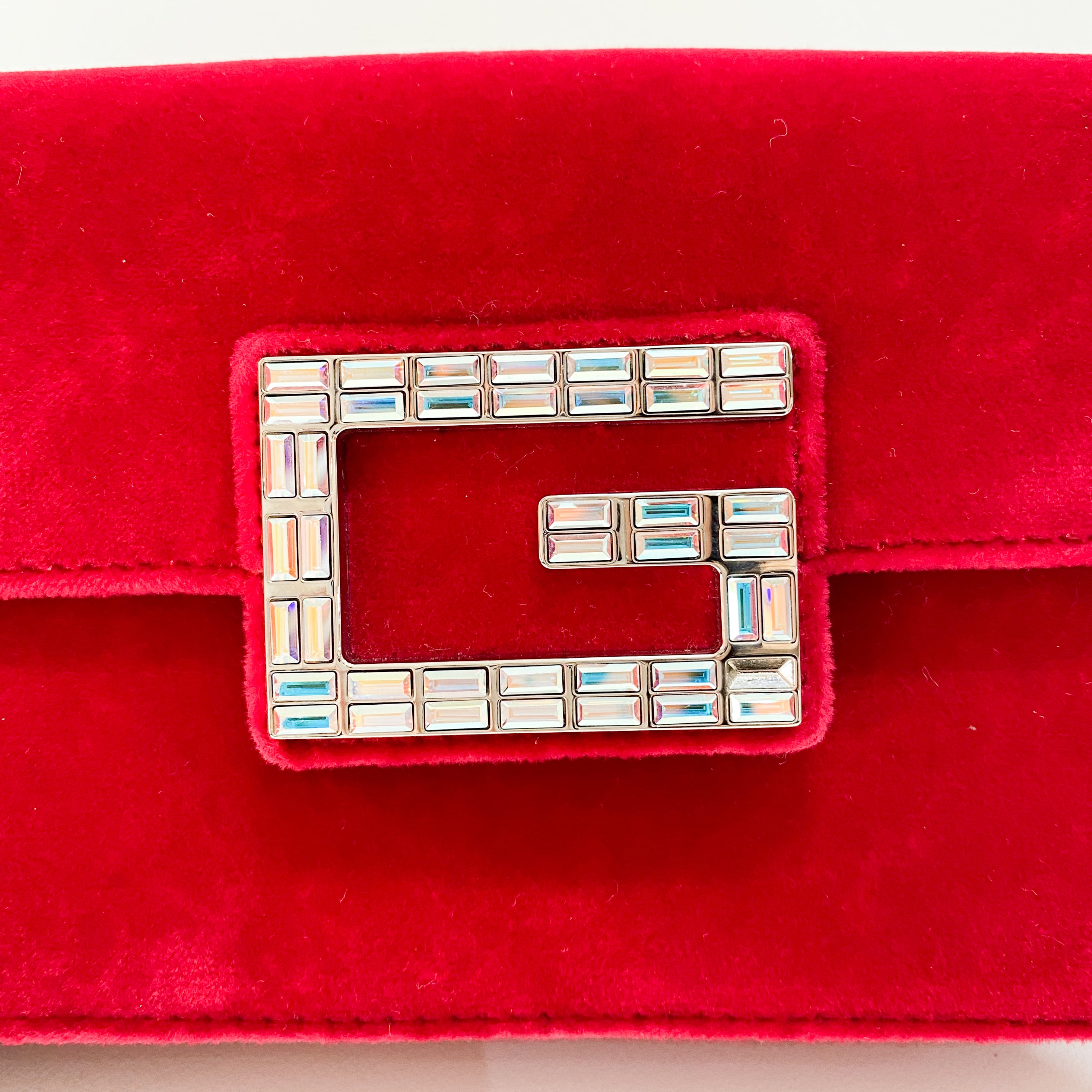 Red Velvet Rhinestones G Buckle