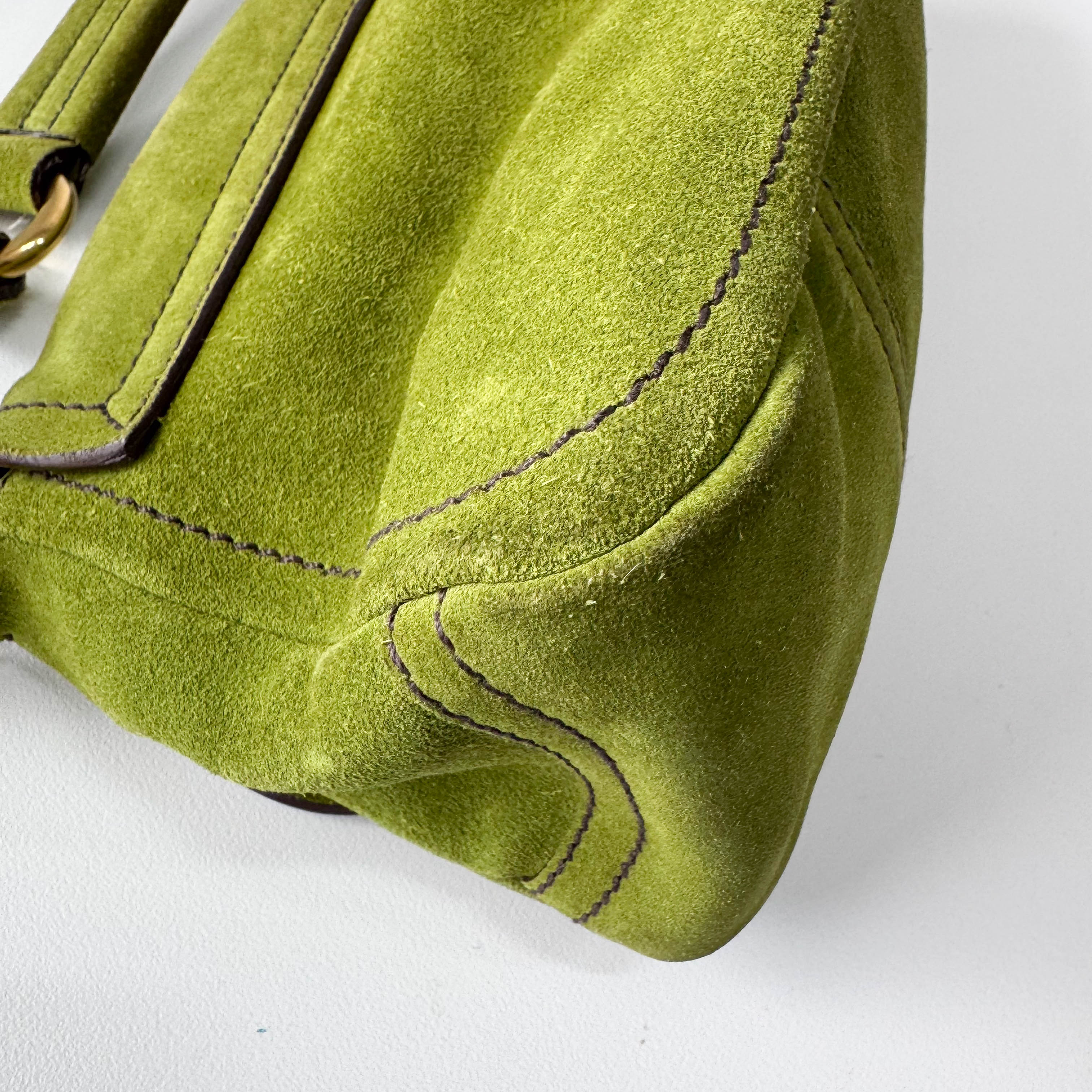 Green Suede Shoulder Bag