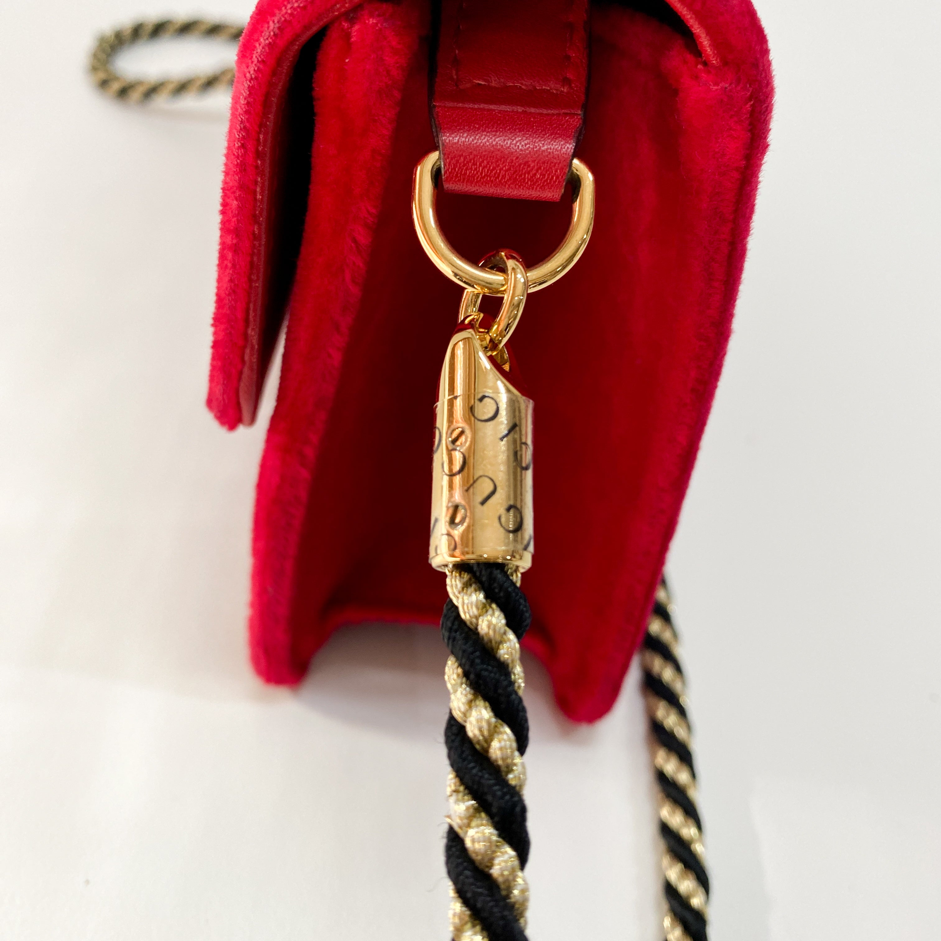 Red Velvet Rhinestones G Buckle