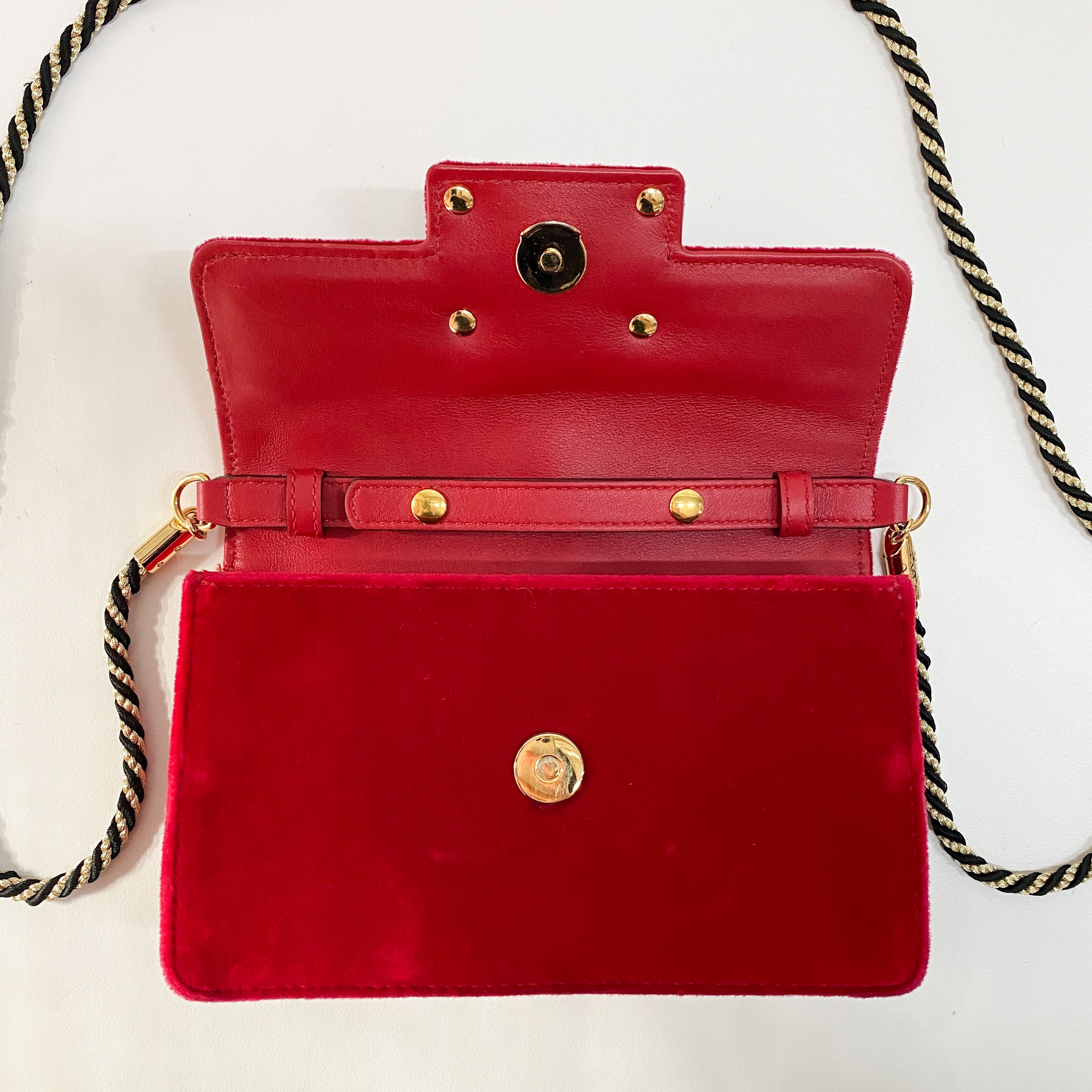 Red Velvet Rhinestones G Buckle