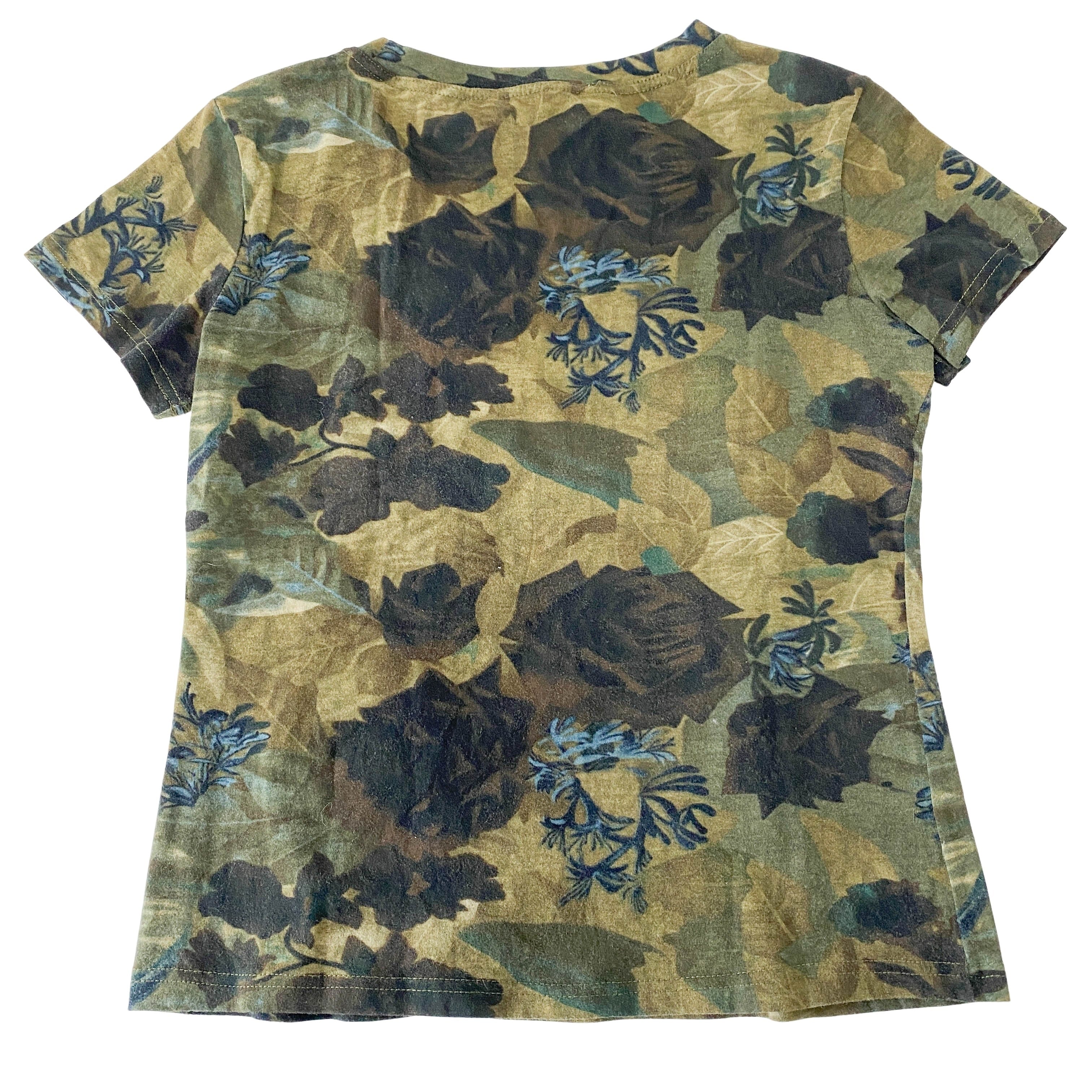 Green Size 10 Floral Embroidered T-Shirt