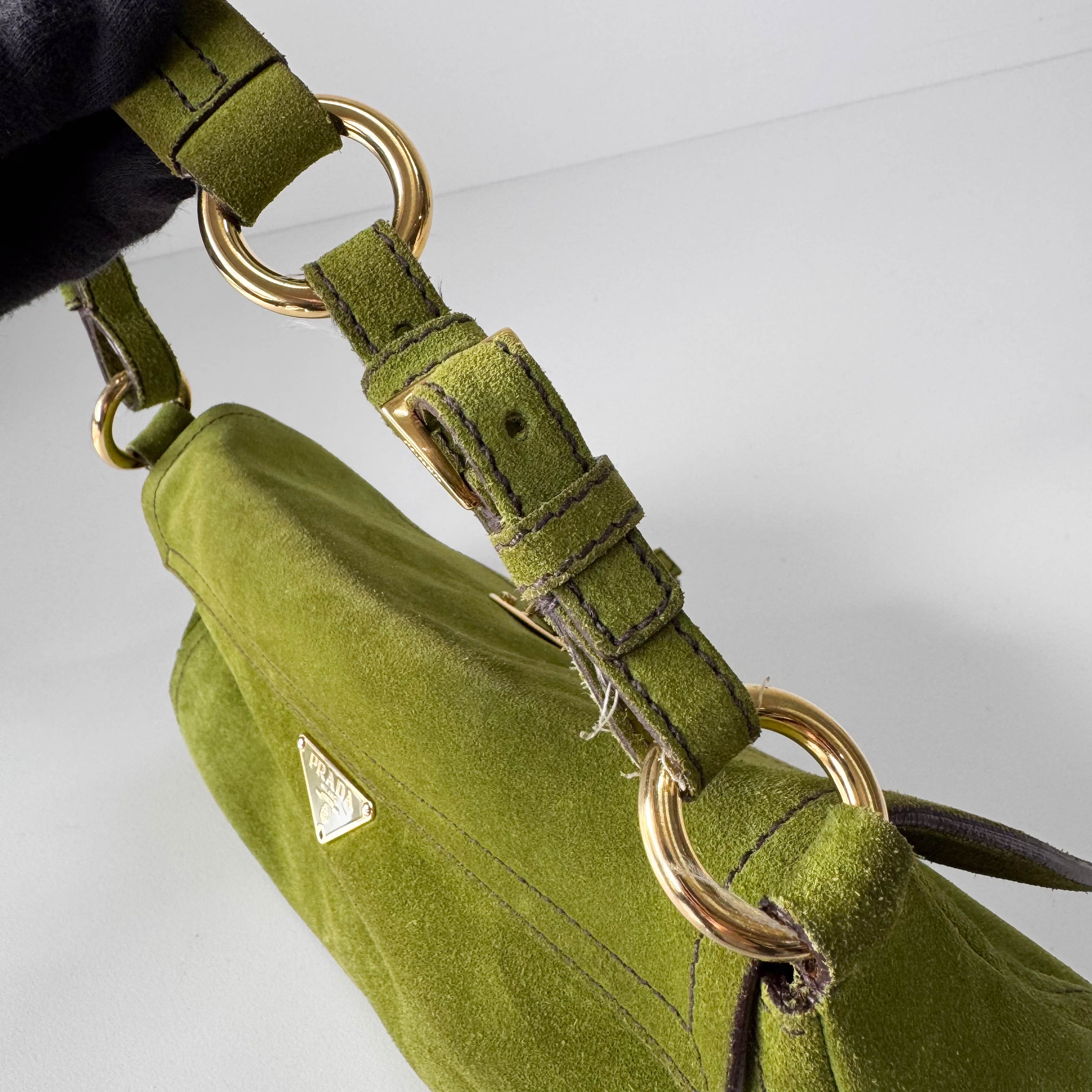 Green Suede Shoulder Bag