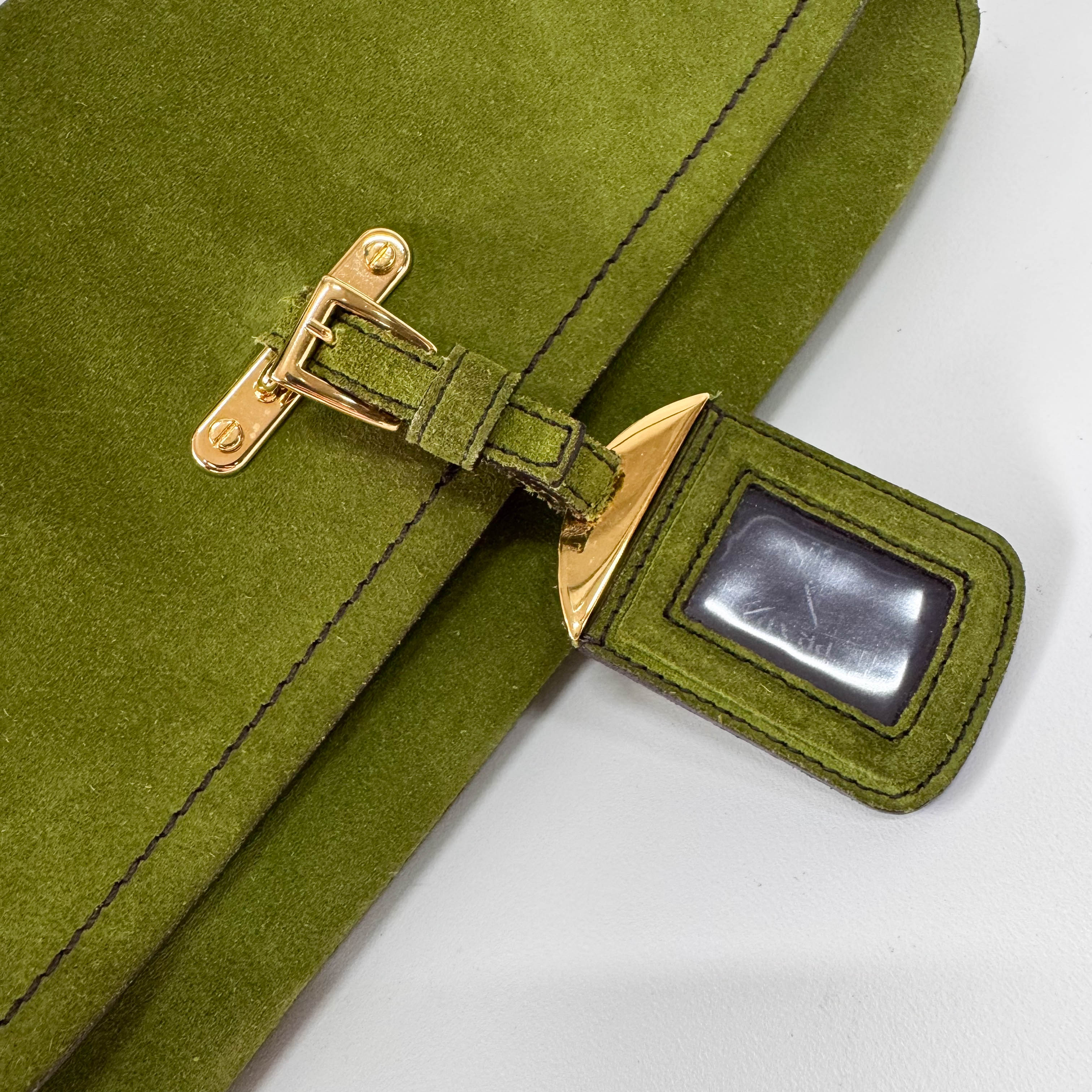 Green Suede Shoulder Bag
