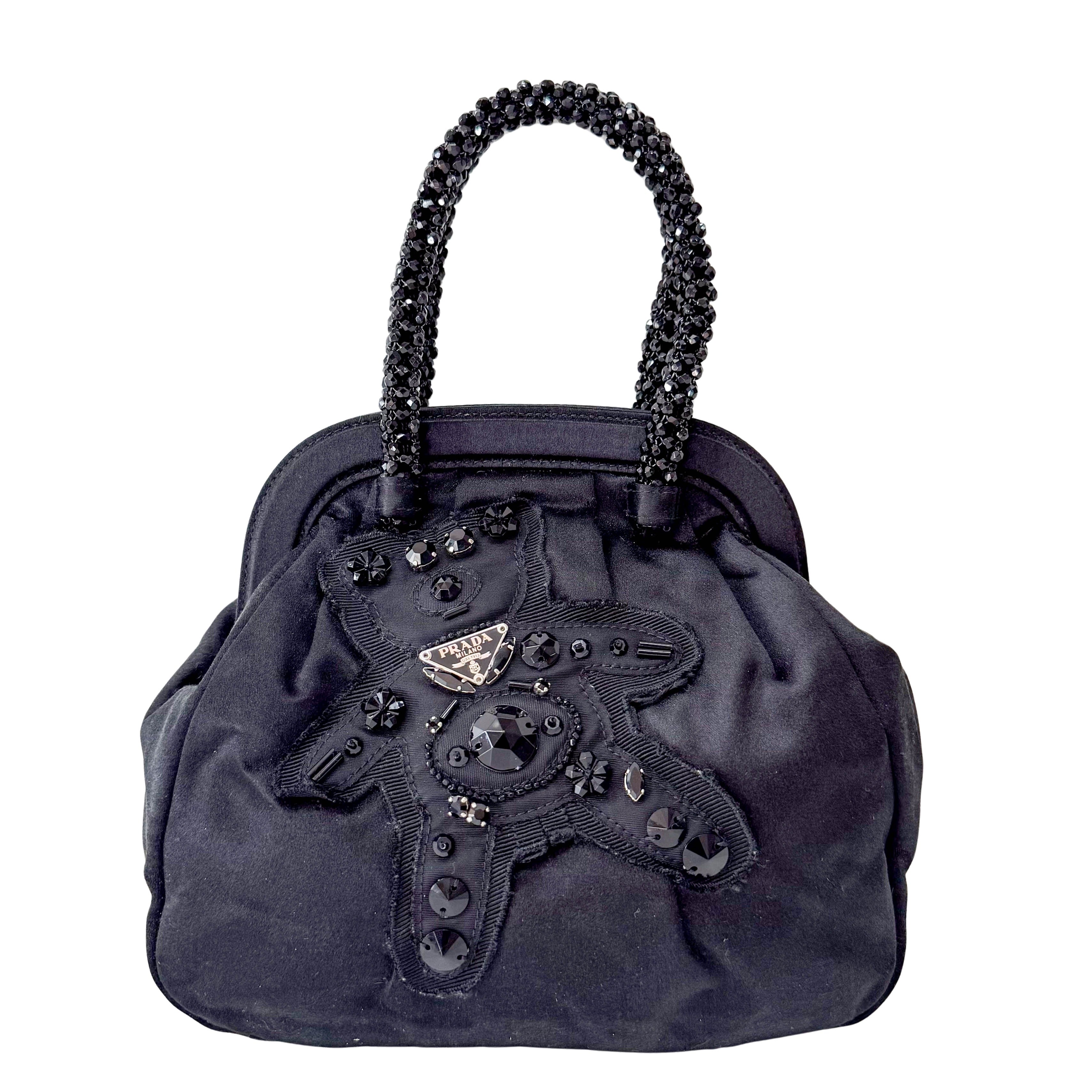 Evening Bear Bijoux Satin Handbag