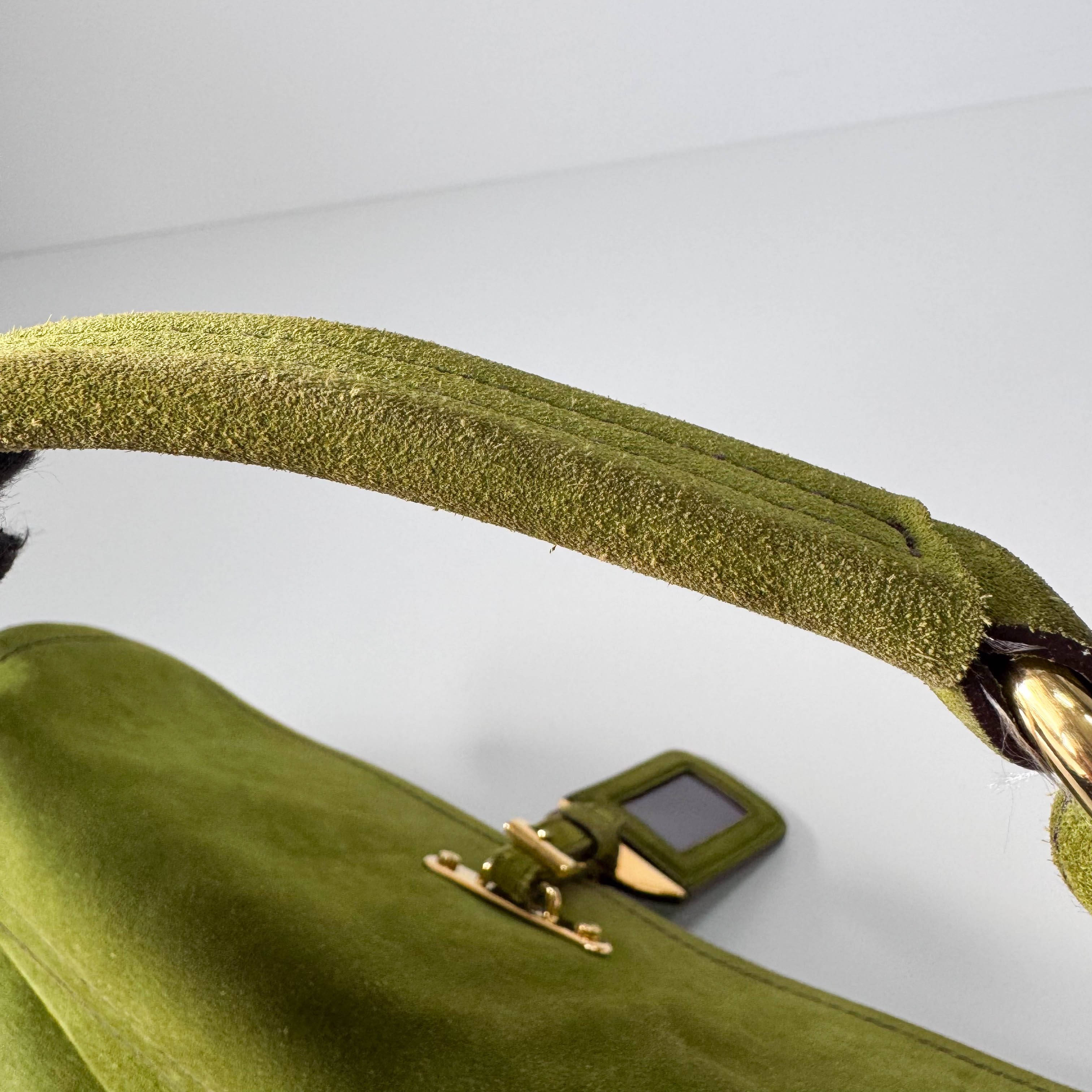 Green Suede Shoulder Bag