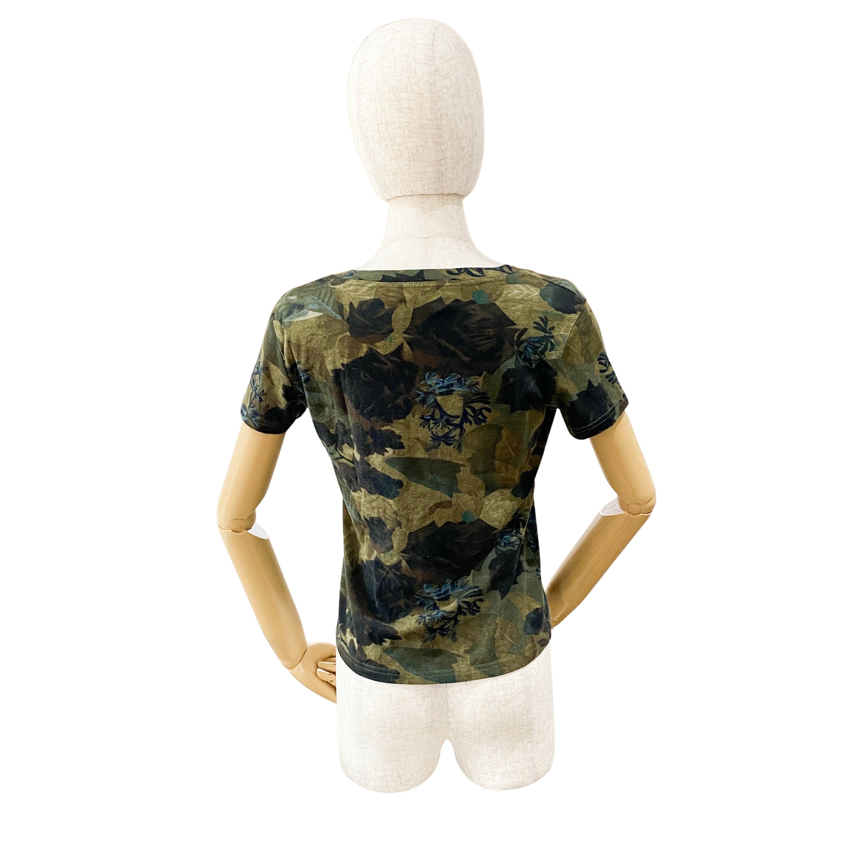 Green Size 10 Floral Embroidered T-Shirt