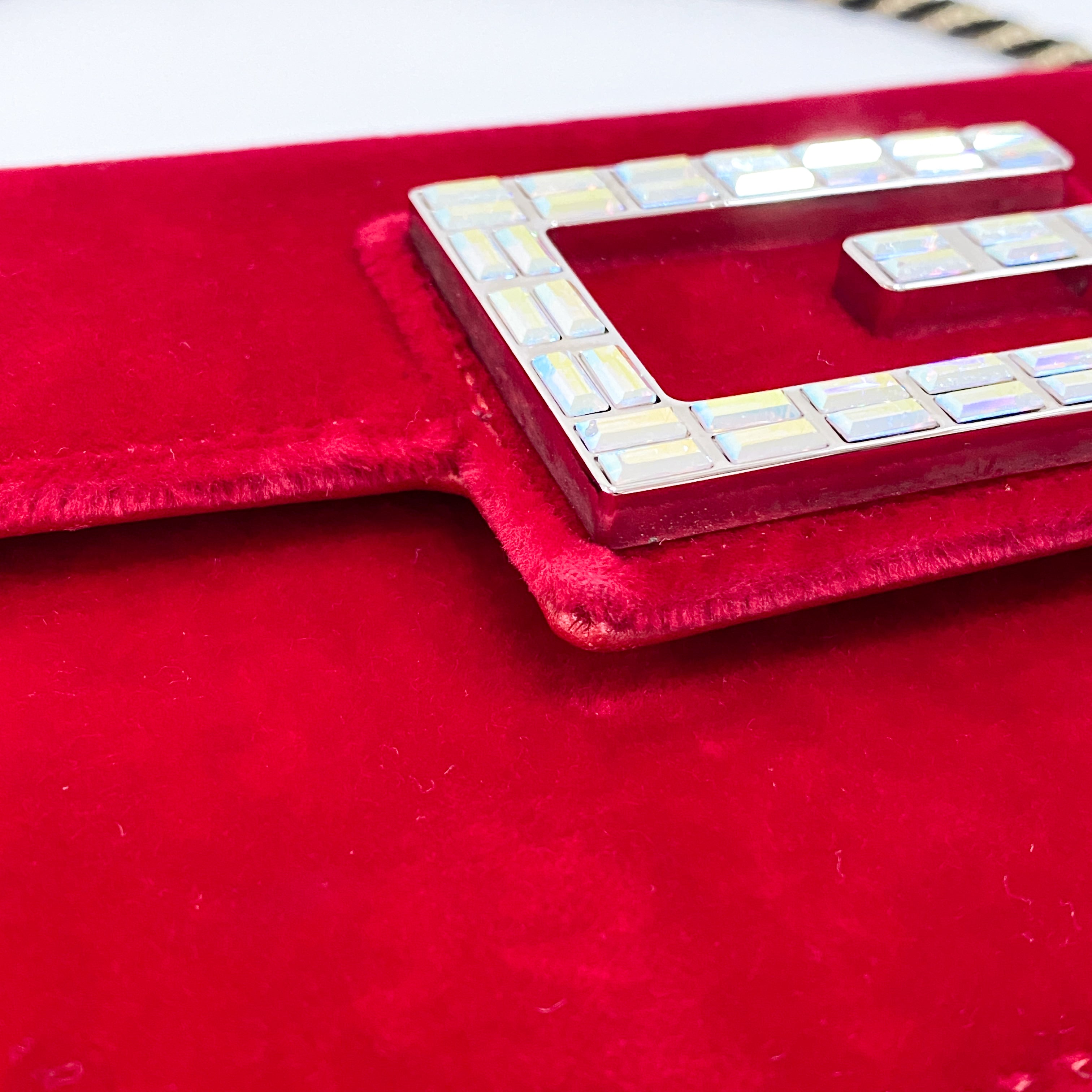 Red Velvet Rhinestones G Buckle