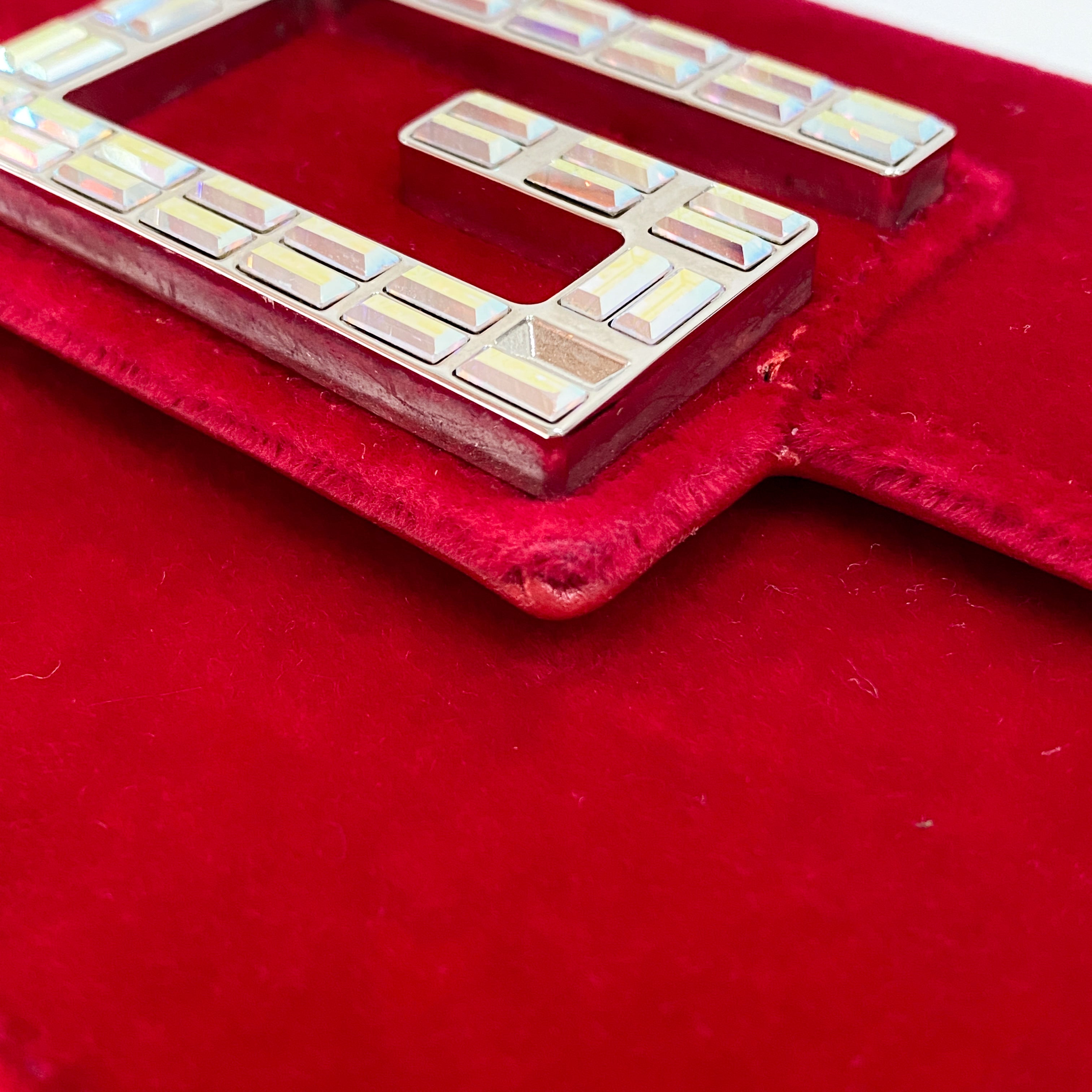 Red Velvet Rhinestones G Buckle