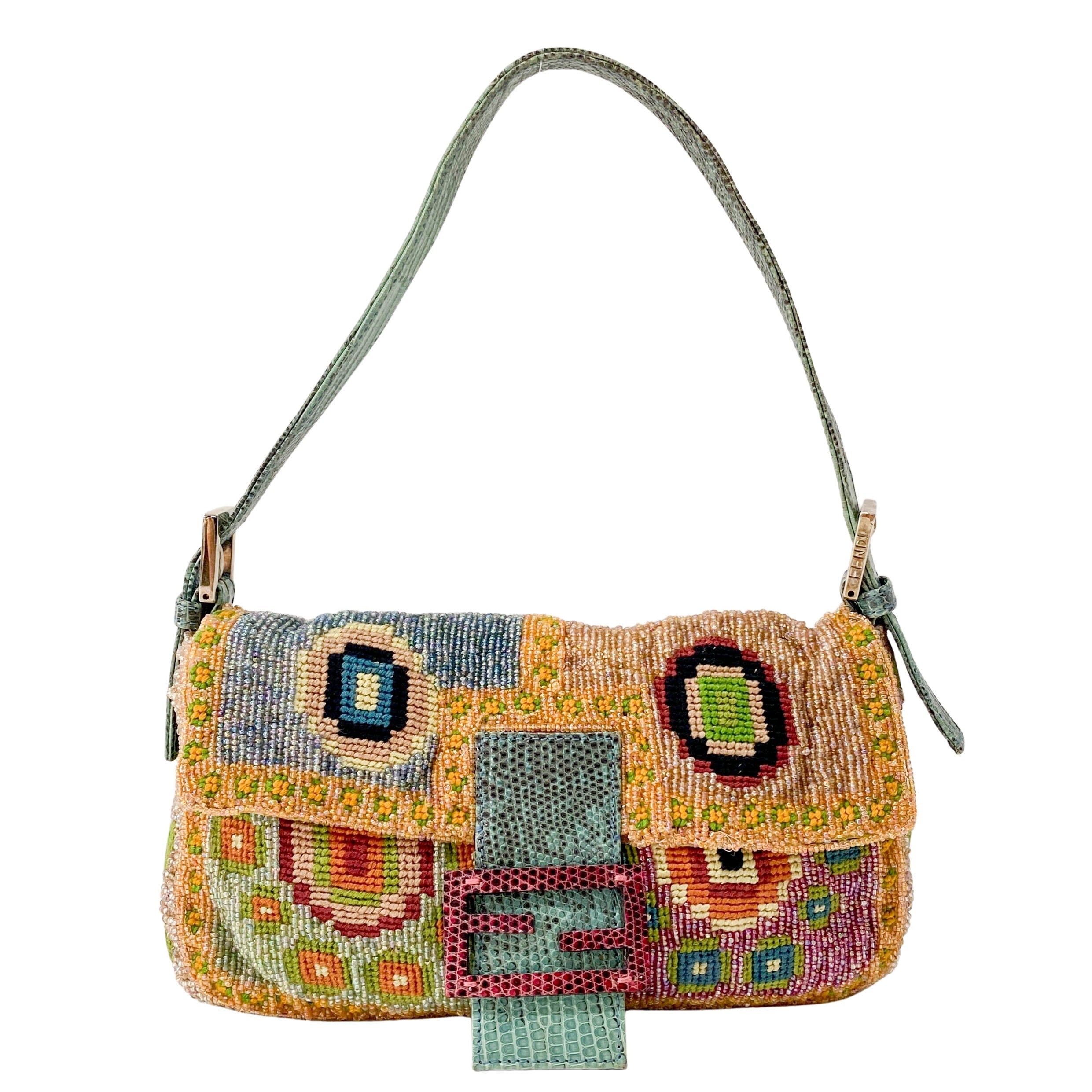 Limited Edition Baguette Beaded Multi-Colour Shoulder Bag