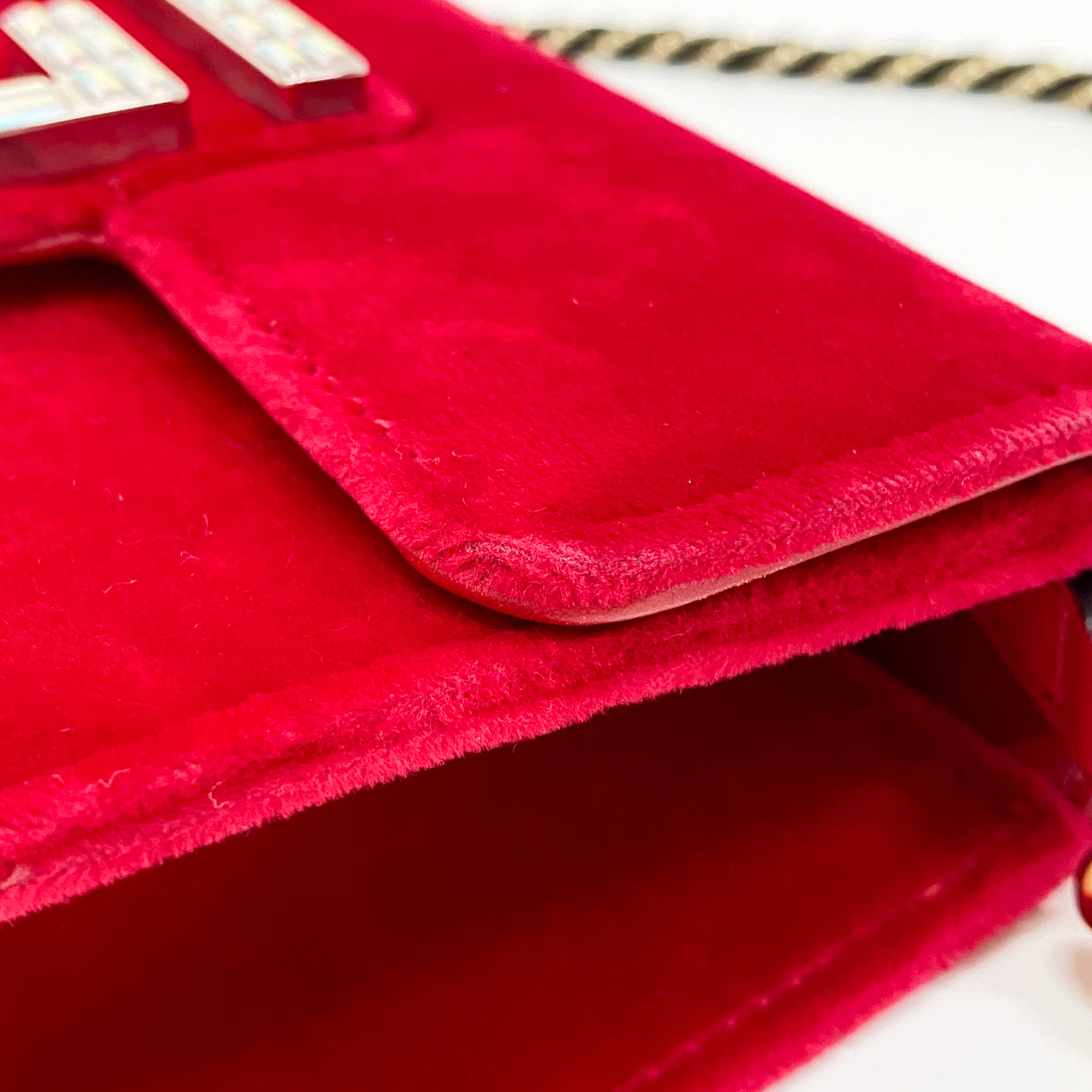 Red Velvet Rhinestones G Buckle